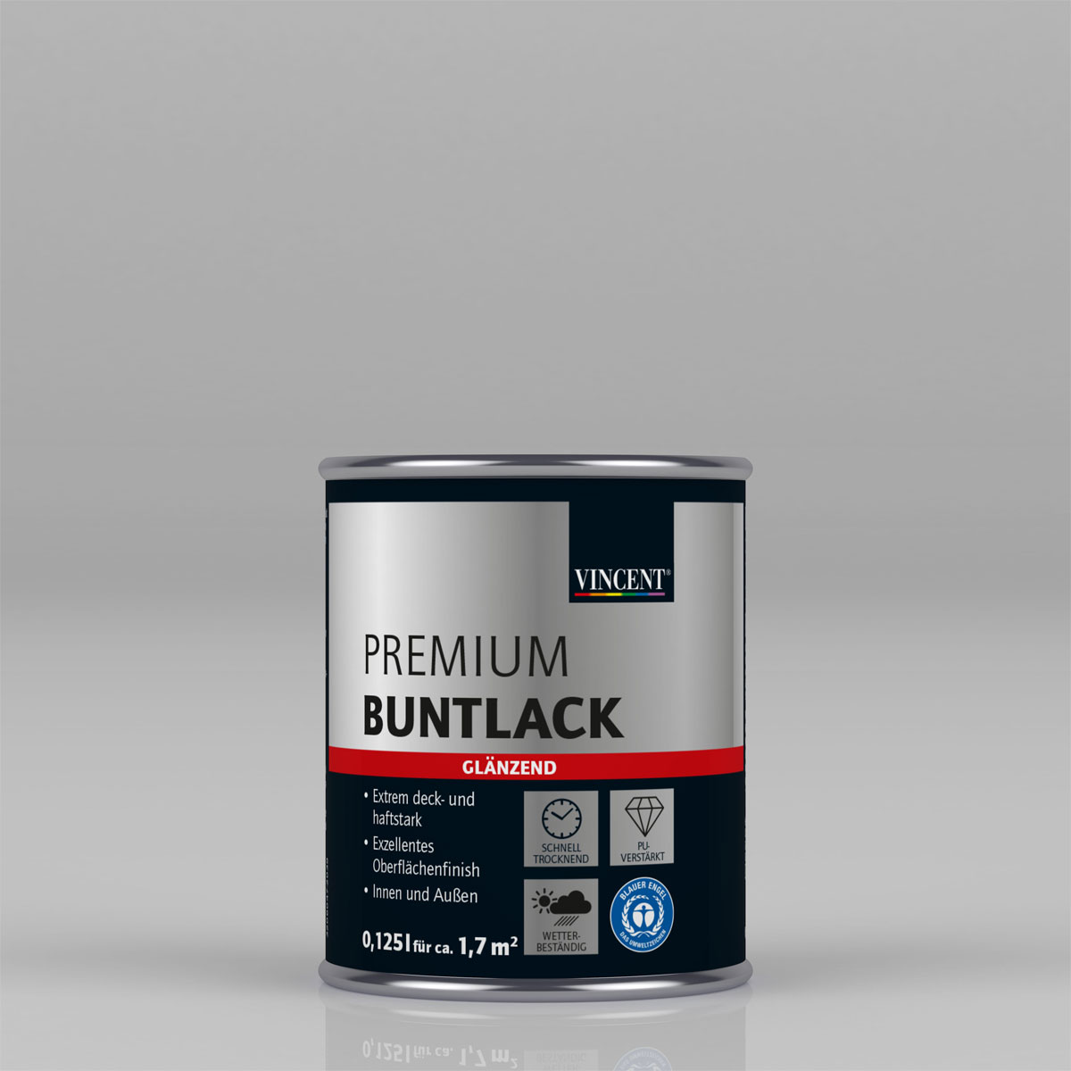 Vincent Premium Buntlack Platingrau glänzend 125 ml