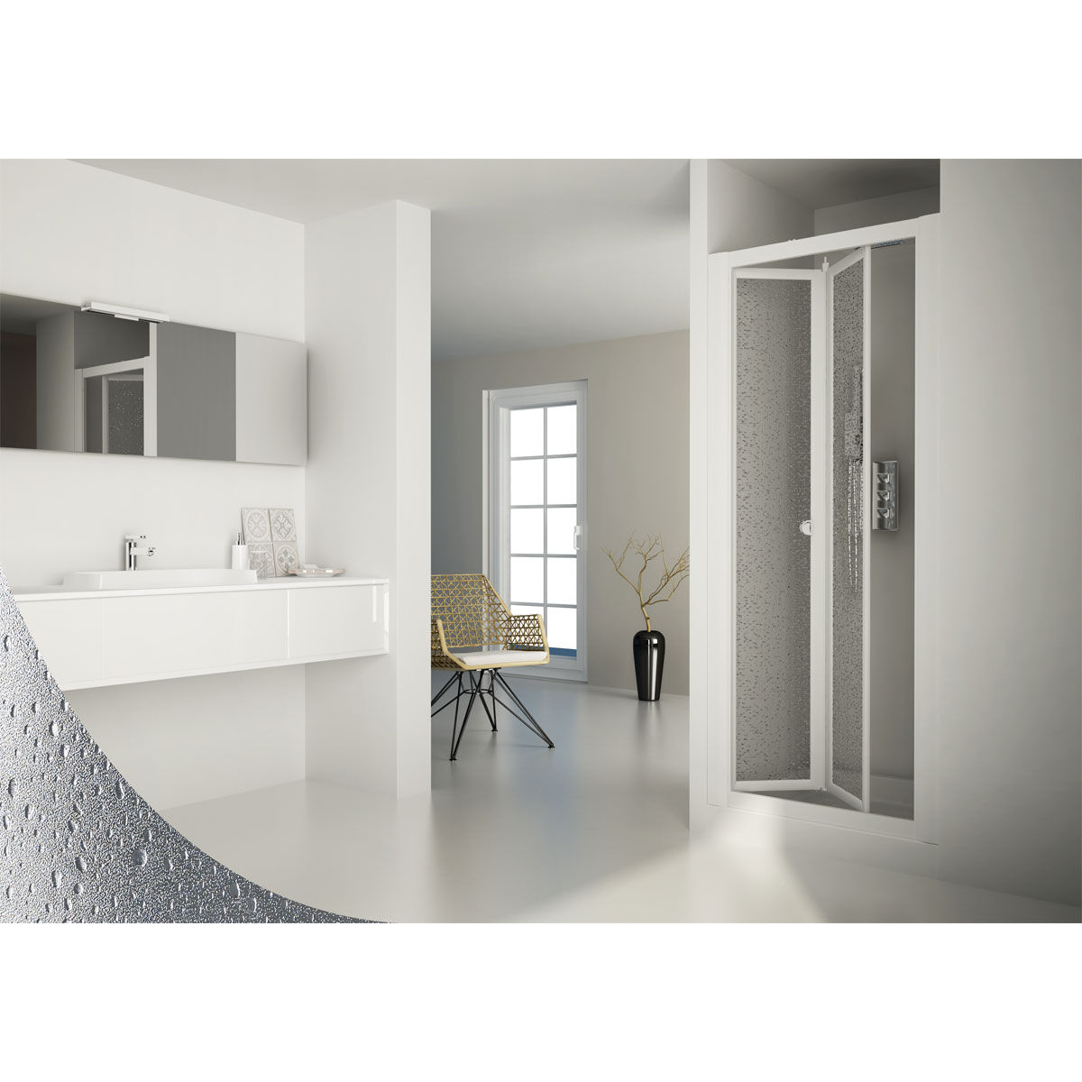 FORTE Nischendusche Klappsystem Domino 76 - 81 cm Duschwand Bild 2