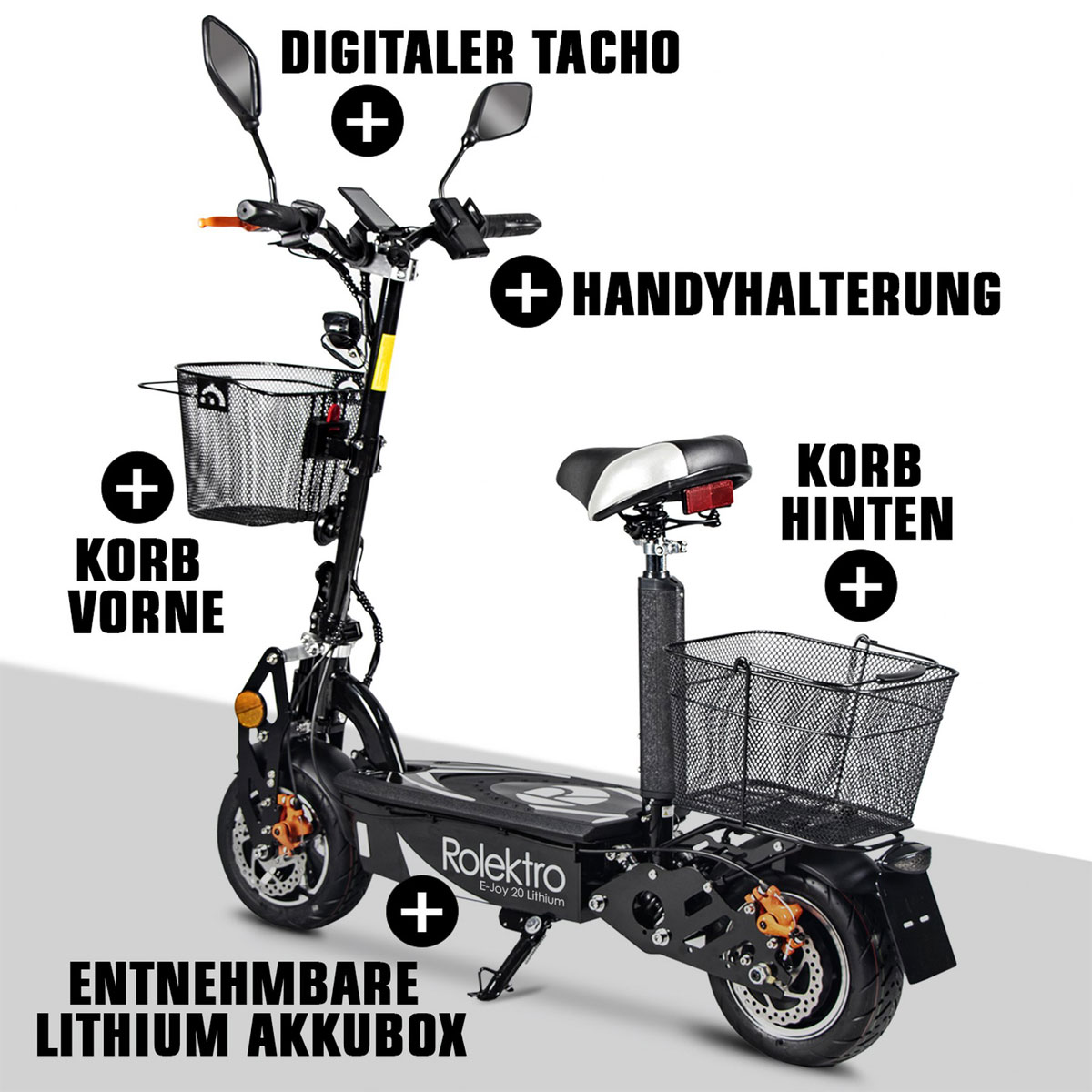 Rolektro E-Scooter „E-Joy 20 “, Schwarz Bild 4