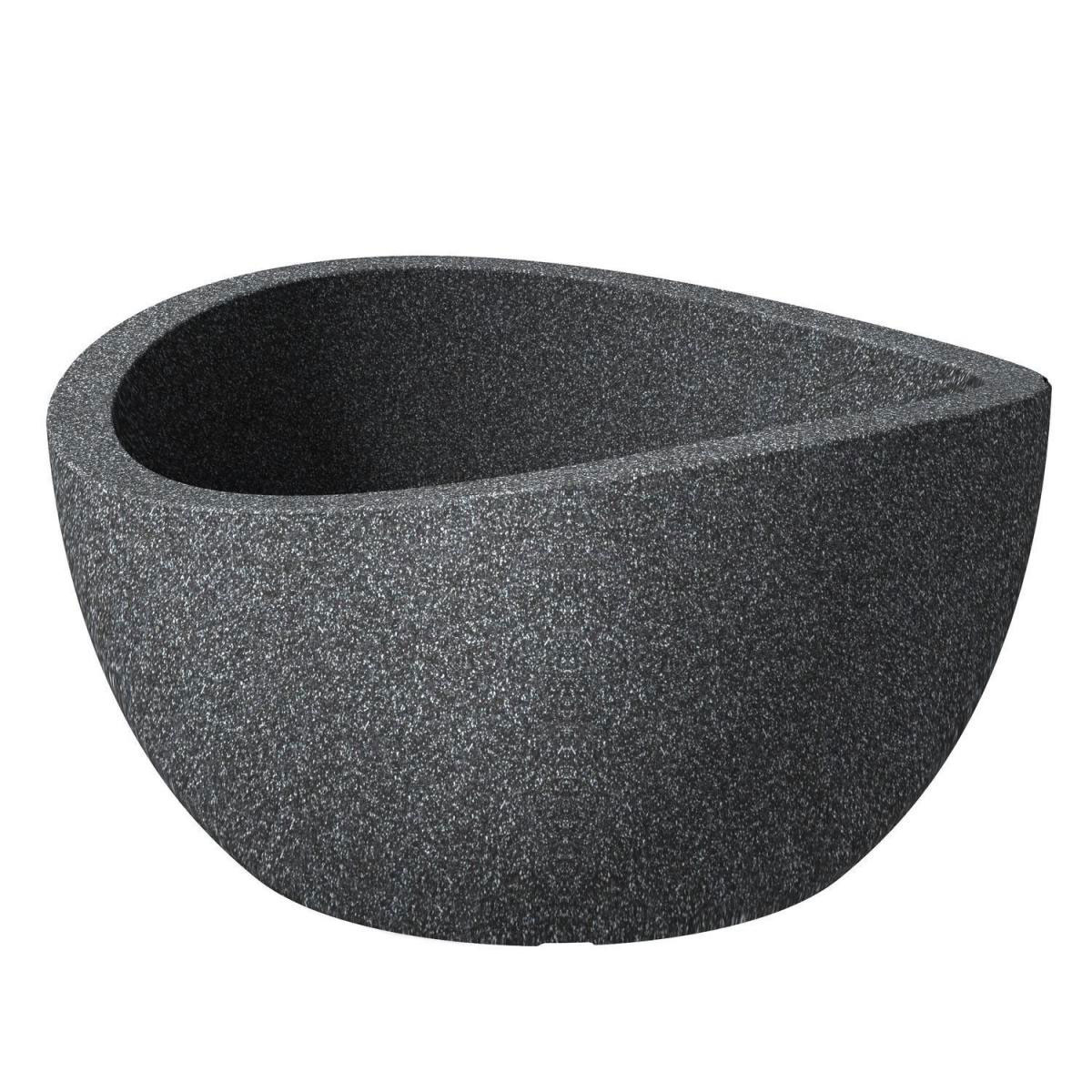 Scheurich Pflanzschale Wave Globe Bowl schwarz-granit 40 x 21 cm