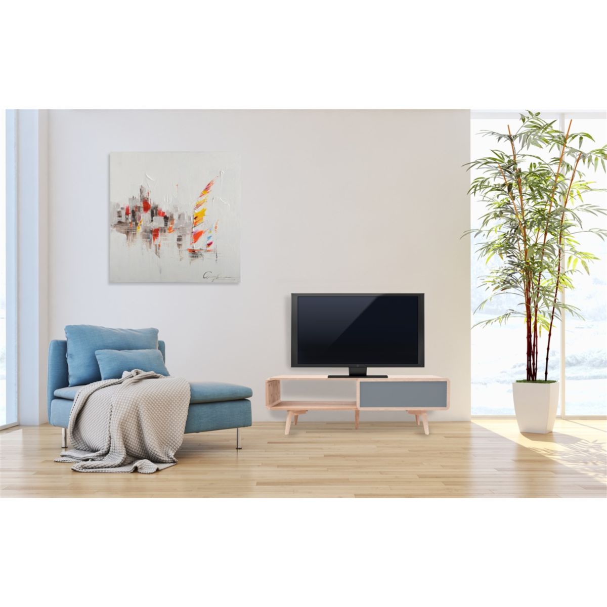 TV-Tisch Addison Esche grau Bild 4