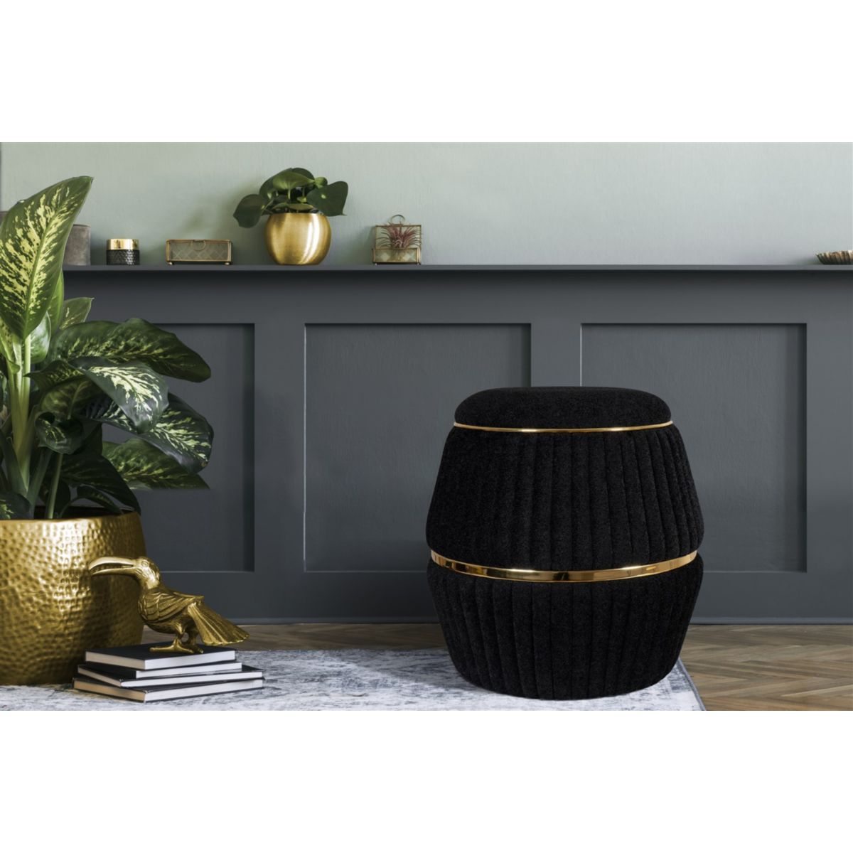 Hocker Doric 235 schwarz gold Bild 3