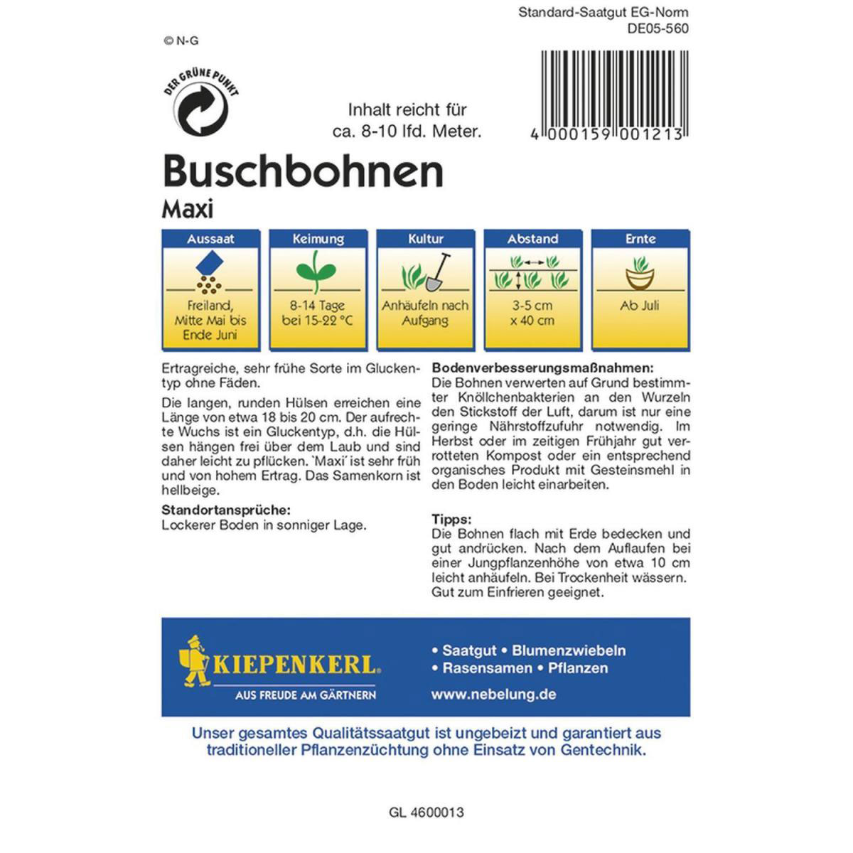 Kiepenkerl Buschbohnen Maxi Profi-Line Bild 2