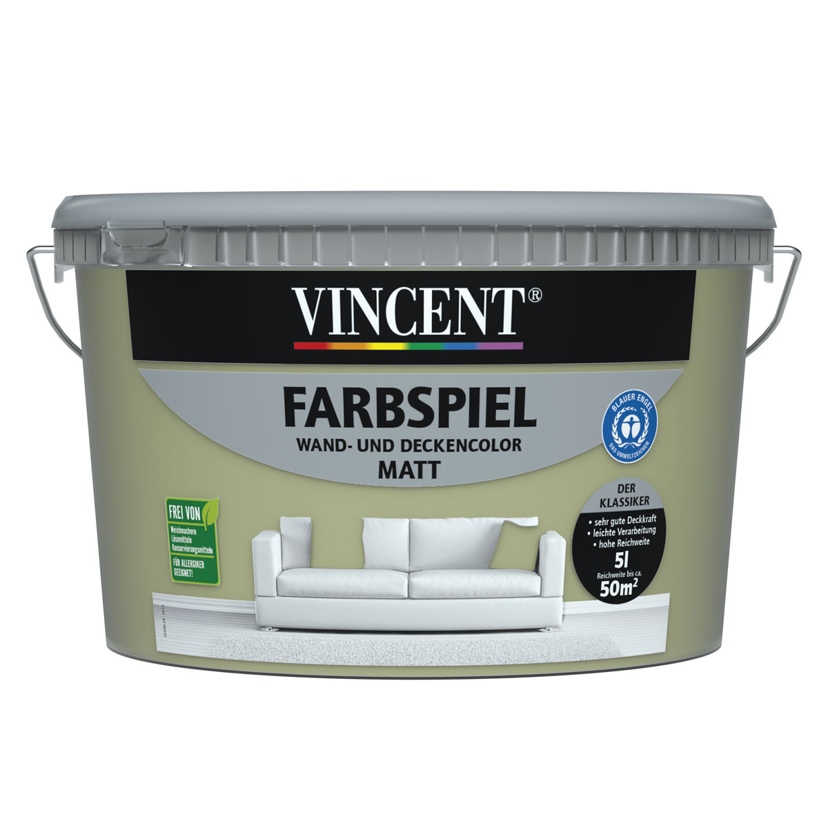 Vincent Wandfarbe Farbspiel "Schilf" matt 5 L