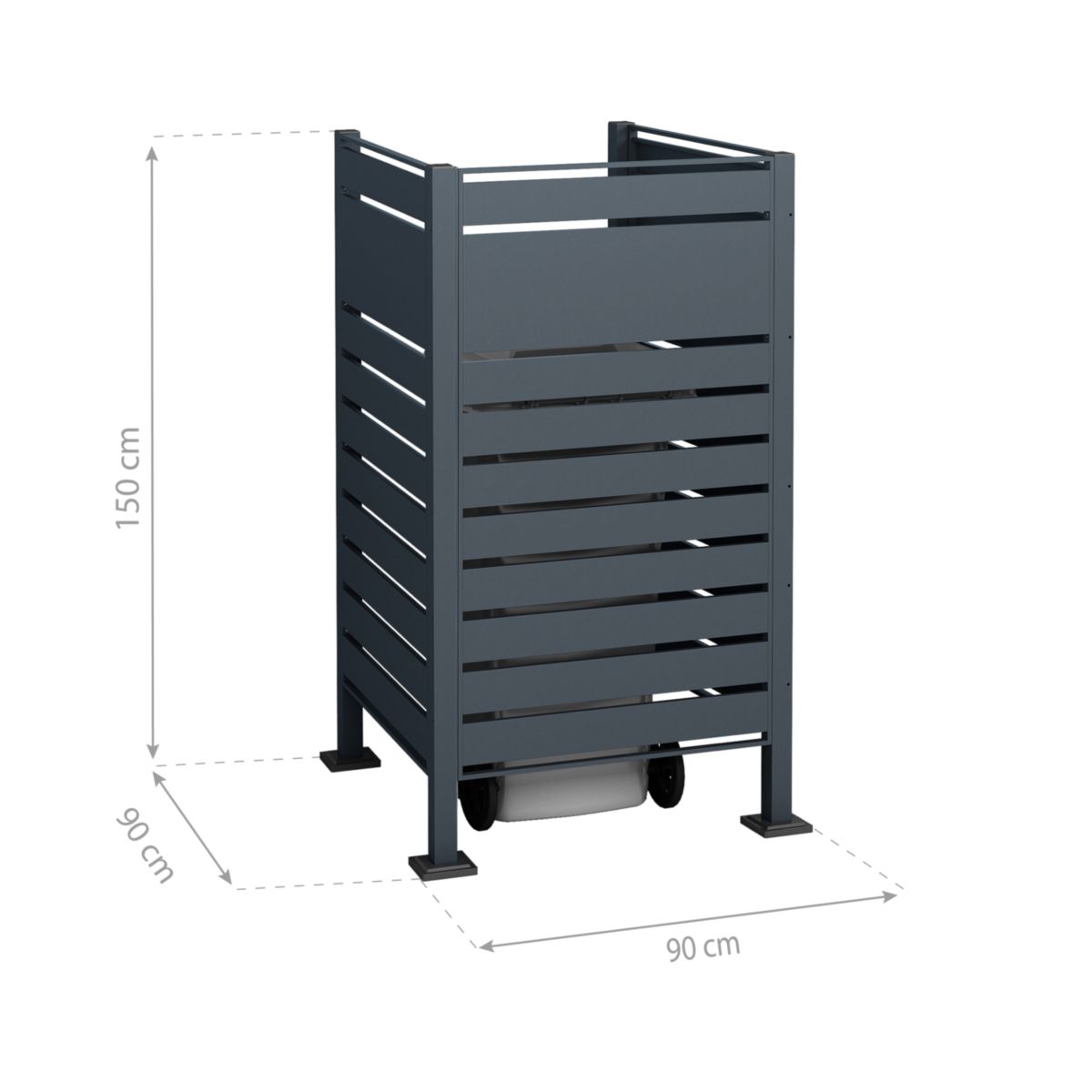 Westmann Mülltonnenverkleidung Planum 1x 240 L 1er Box 90x90x150 cm Bild 8