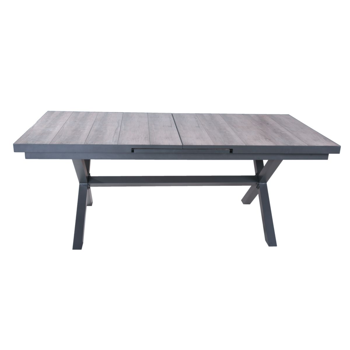 Garden Pleasure Ausziehtisch RANA Alu, dunkelgrau / Keramik, Eiche-Optik Bild 2