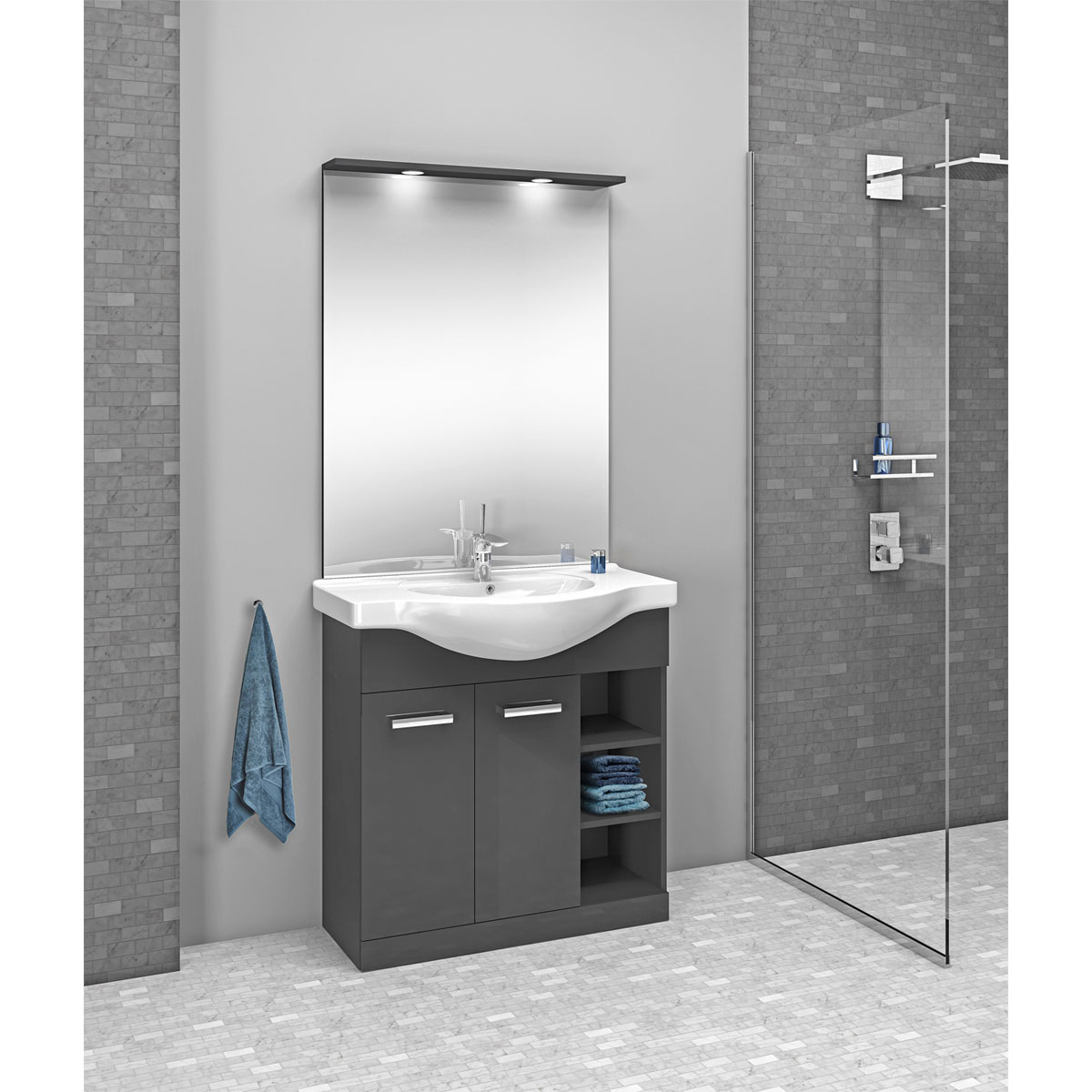 Badmöbel-Set Lech anthrazit