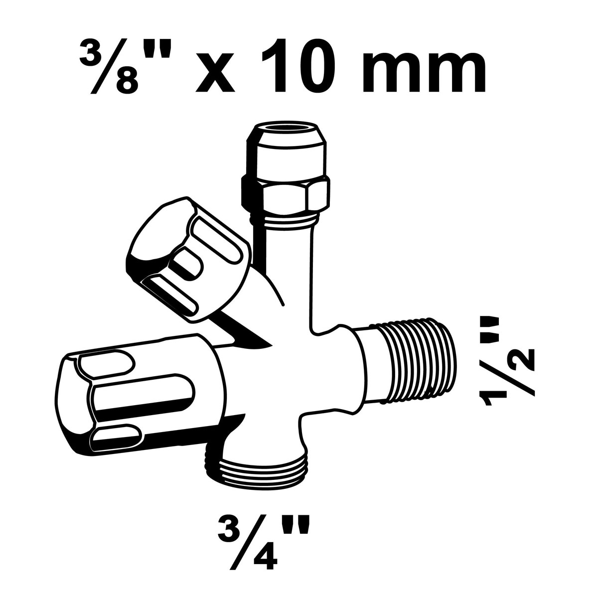 Kirchhoff Geräteanschluss-Eckventil 1/2"x3/4"x3/8" AG Bild 7