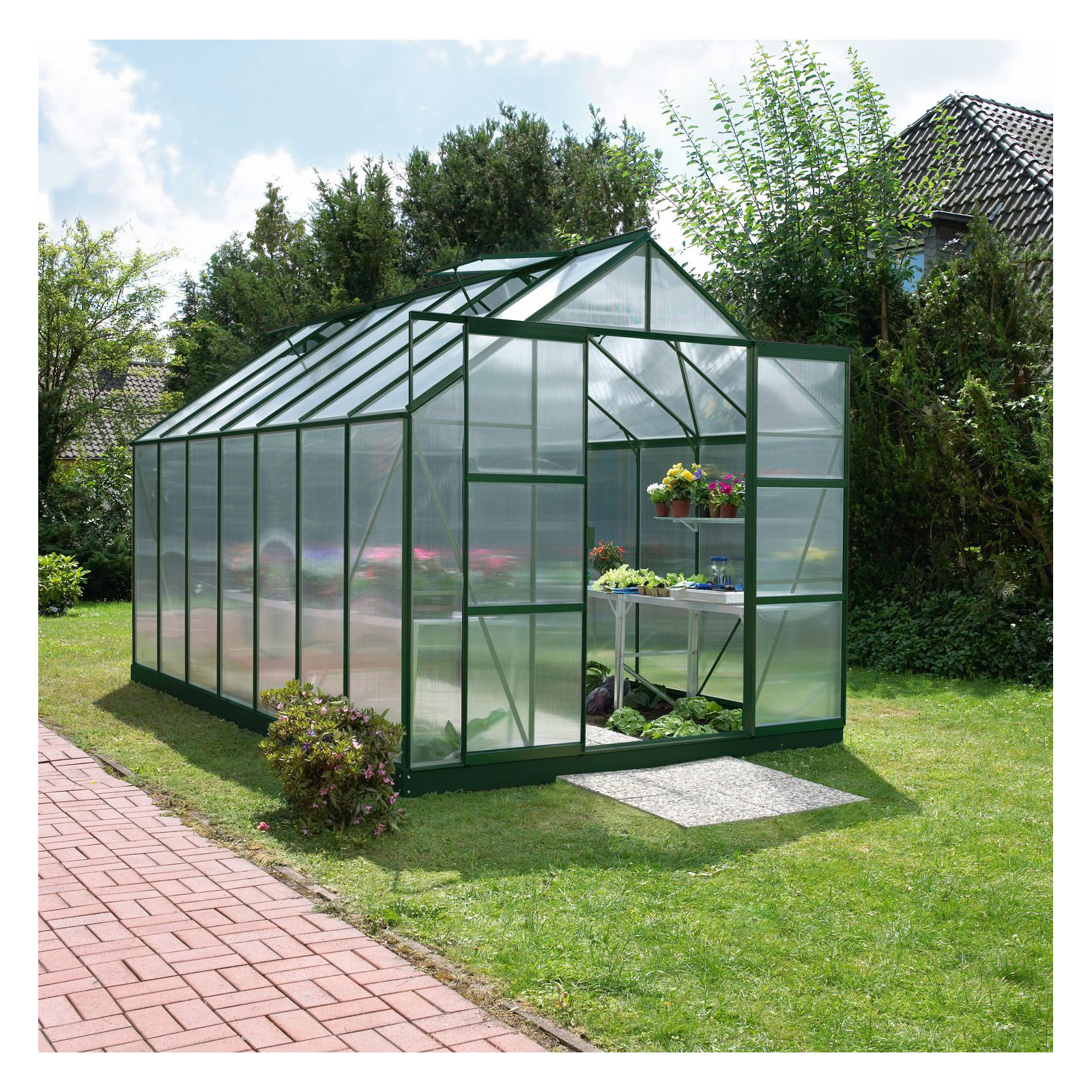 Vitavia Gewächshaus Uranus 11500 11,5m² 6 mm Hohlkammerplatten grün