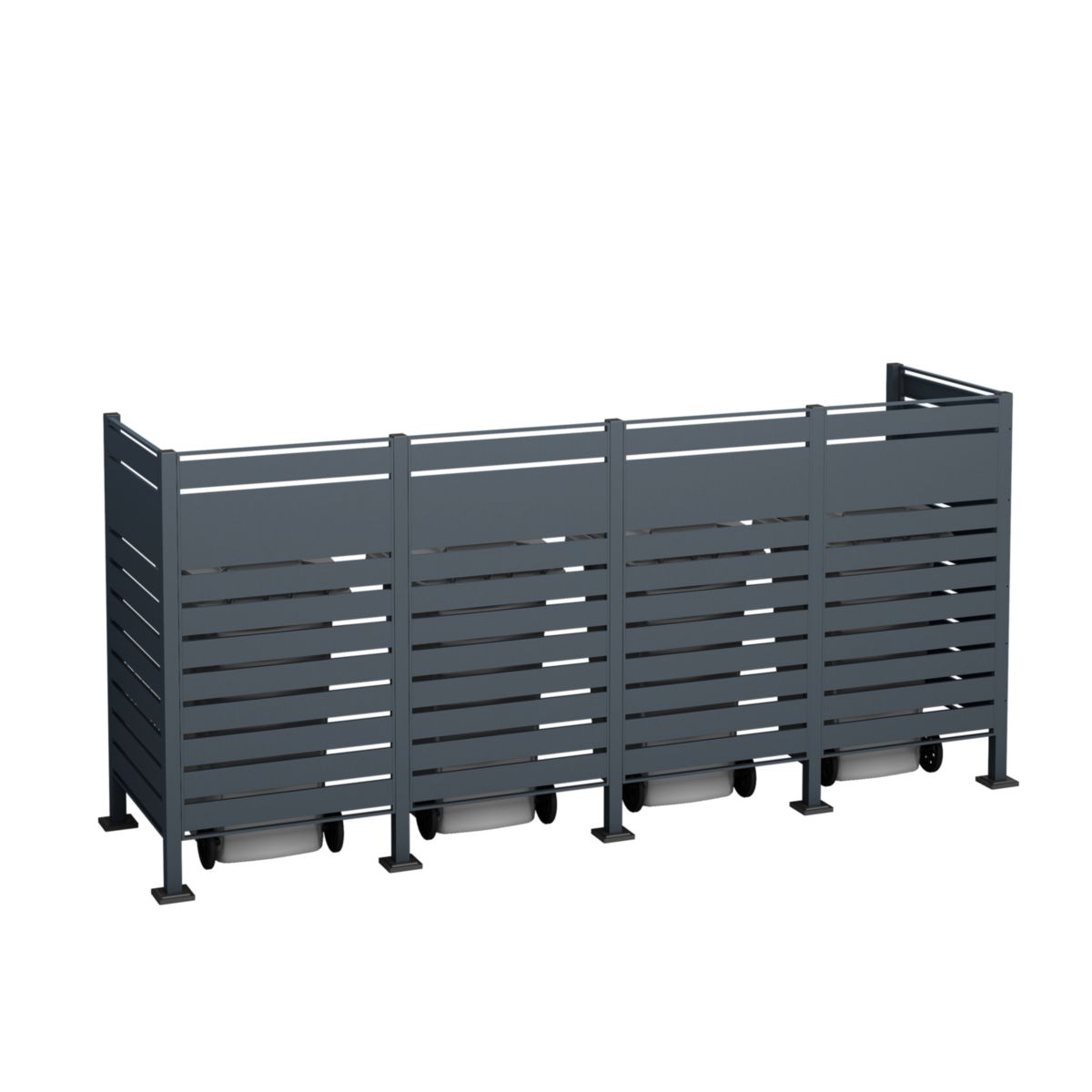 Westmann Mülltonnenverkleidung Planum 4x 240 L 1er Box 90x330x150 cm