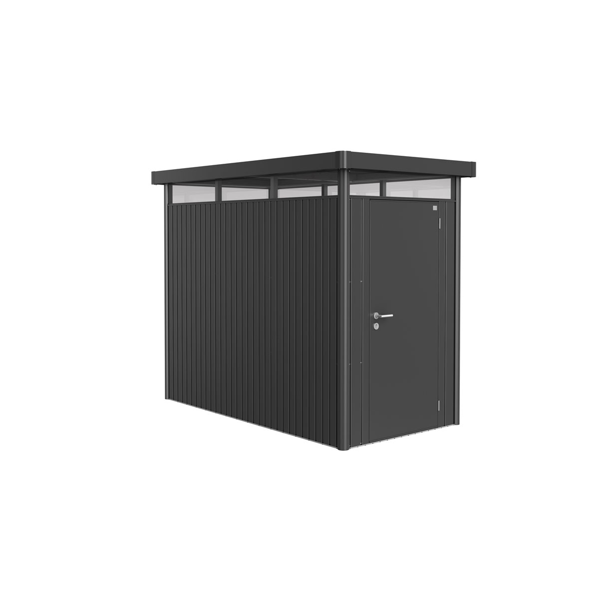 Biohort Gerätehaus HighLine Größe HS dunkelgrau- metallic Standardtür für Einbau kurz SW