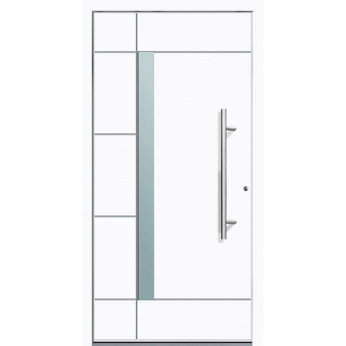 Aluminium Sicherheits-Haustür Vicenza Superior 60 mm weiß 100 x 210 cm Anschlag rechts inkl Griffset Bild 1