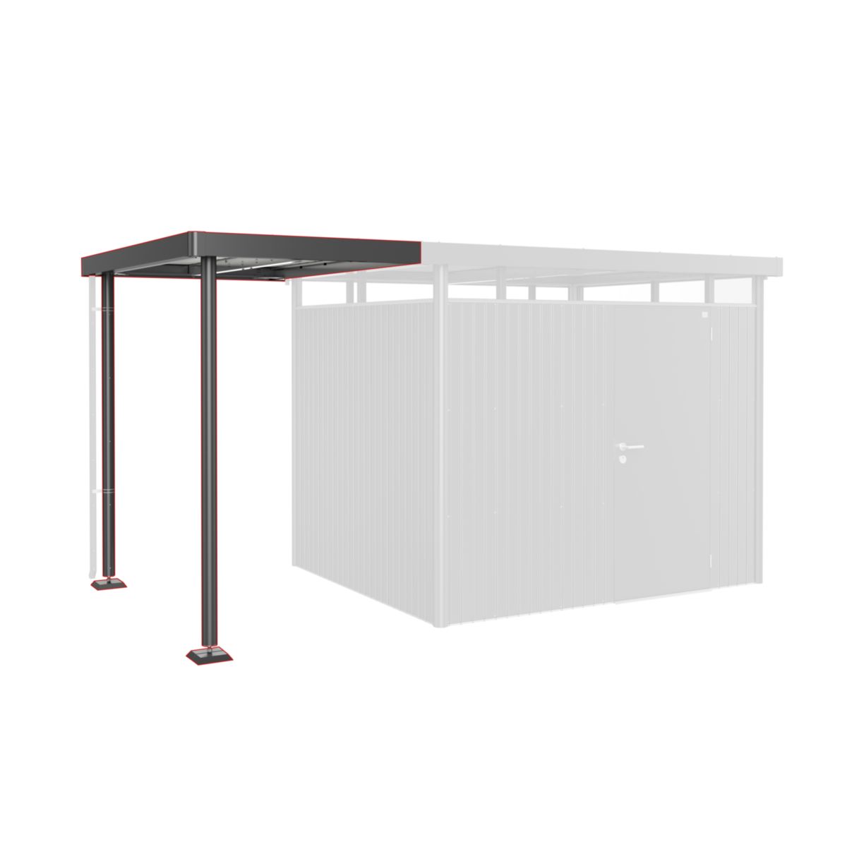 Biohort SEITENDACH GHH H3 Gr. S dunkelgrau-metallic