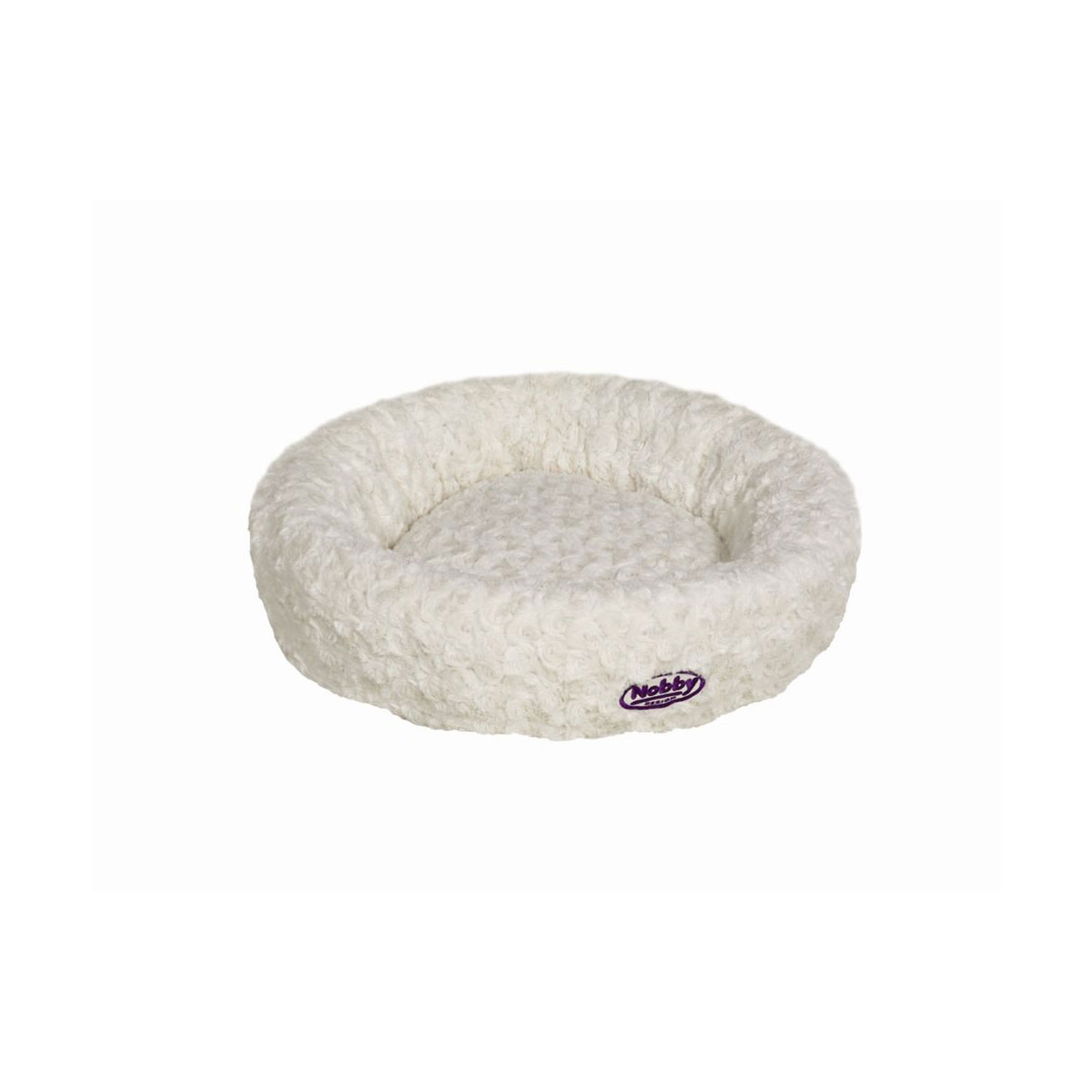 Nobby Softplüsch-Bett Donut ARUSHA weiß Durchmesser 45 cm
