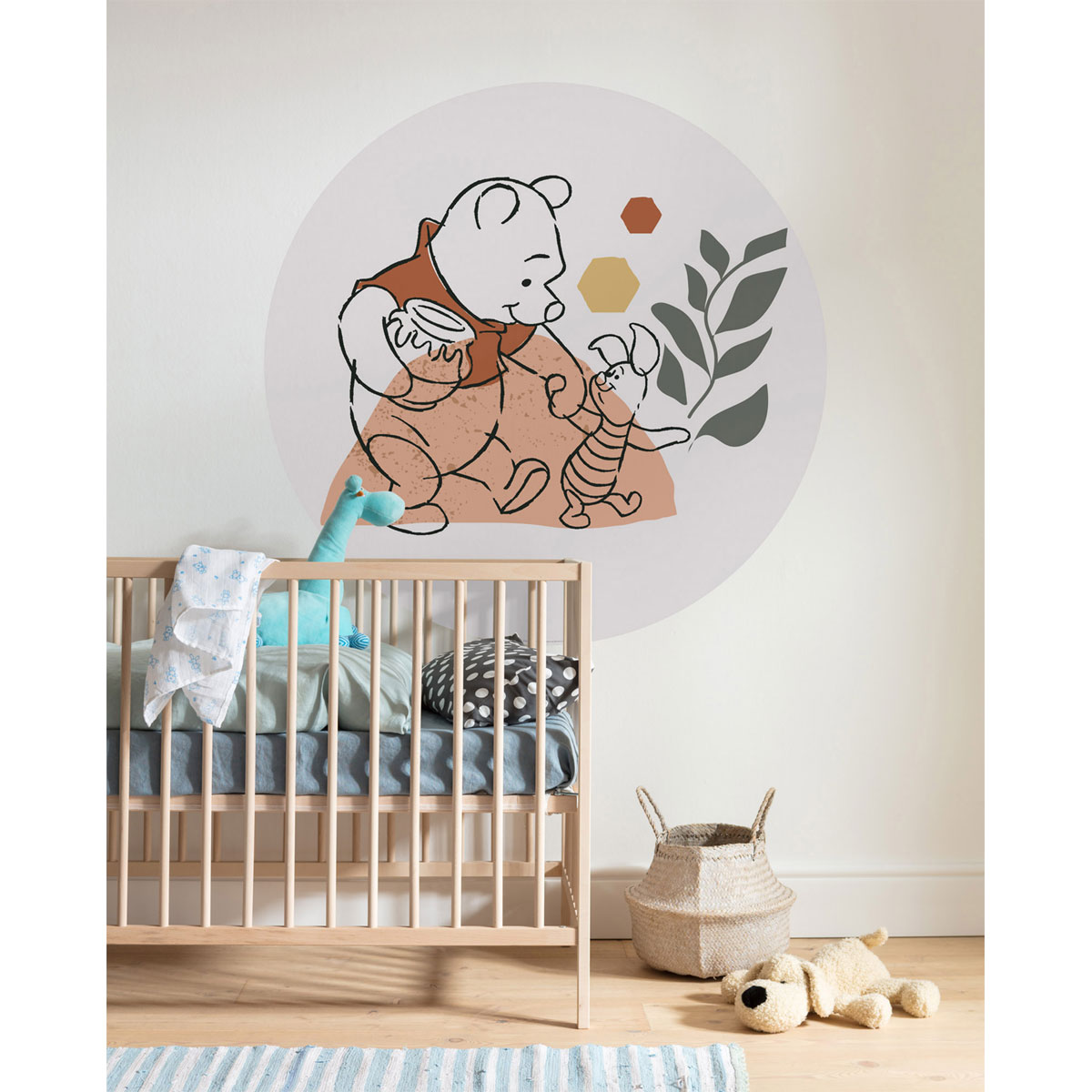 Komar  Selbstklebende Vlies Fototapete rund Winnie the Pooh Soulmate Durchmesser 125 cm