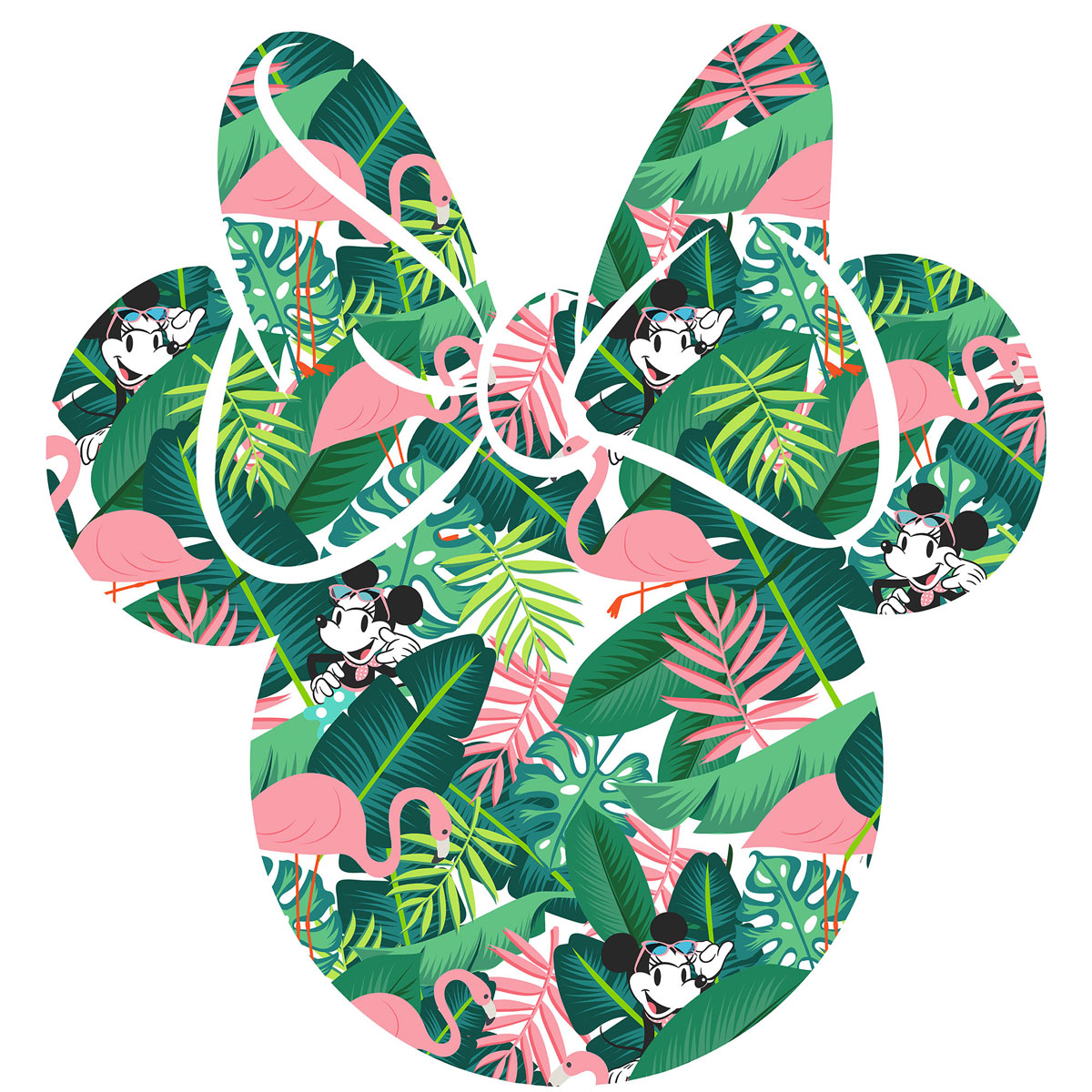 Komar  Selbstklebende Vlies Fototapete rund Minnie Head Tropical Durchmesser 125 cm Bild 2