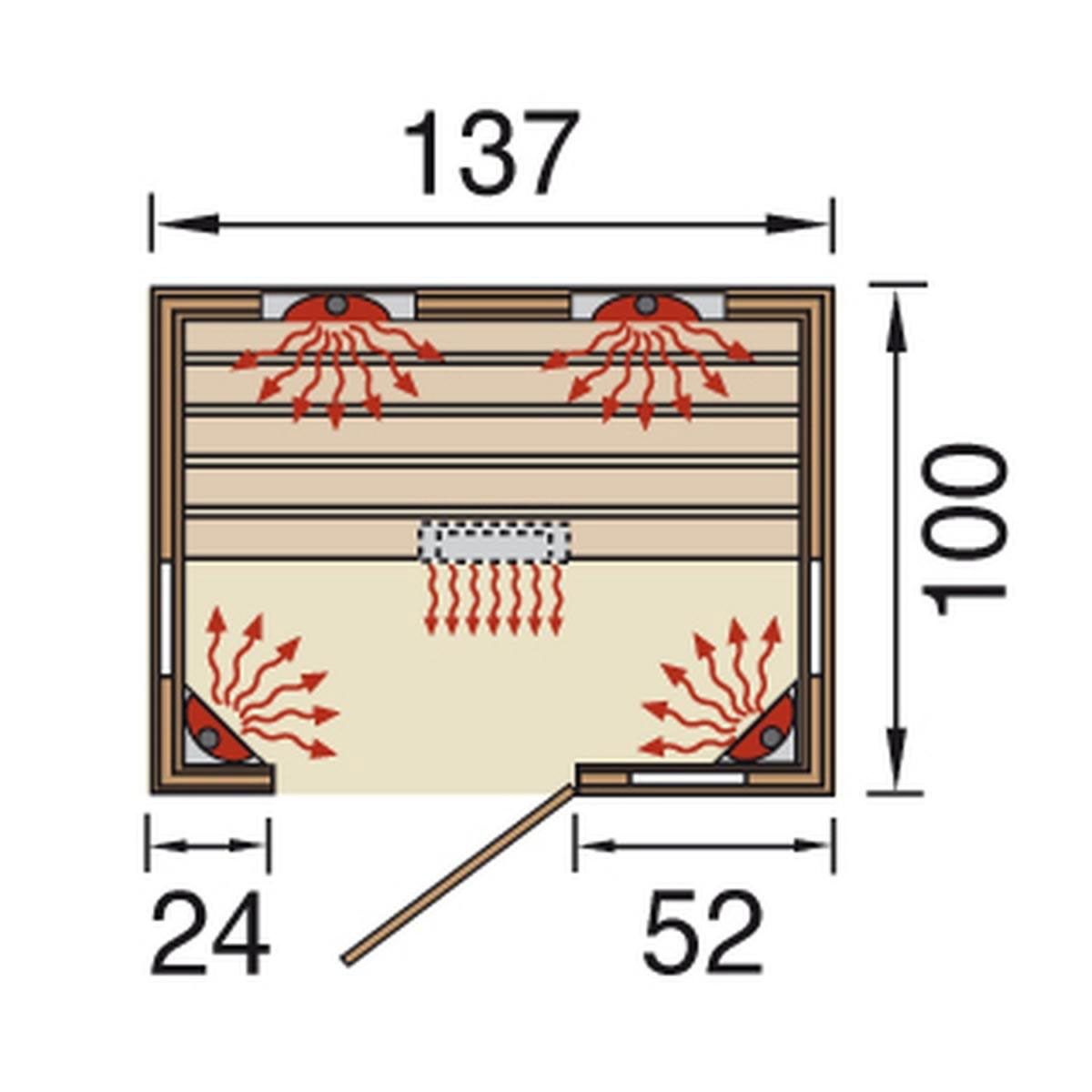 Weka Infrarotkabine 543 Graphit Größe 2 Bild 2