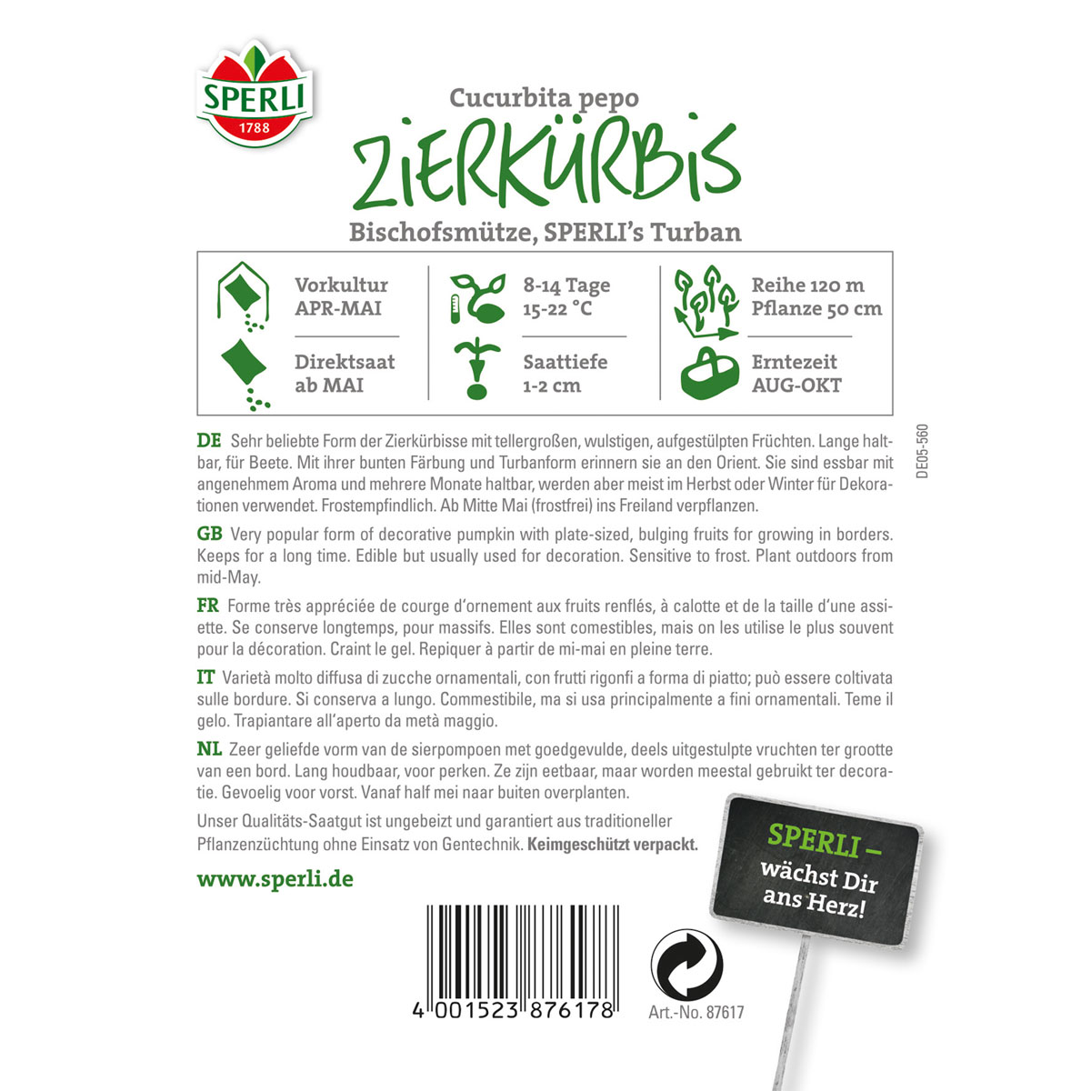 Sperli Zierkürbis Bischofsmütze Bild 2