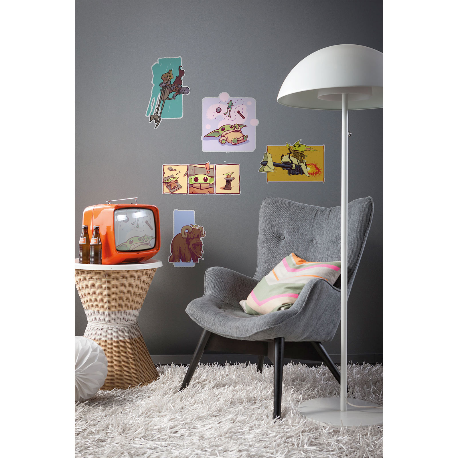 Komar  Wandtattoo Mandalorian Funny Grogu 50x70 cm