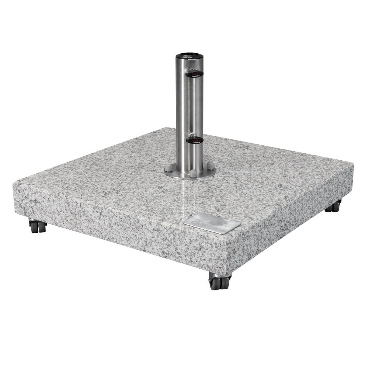 Doppler Granit Grundplatte 140 kg 80 x 80 x 8/14 cm mit 4 Rollen grau Bild 1