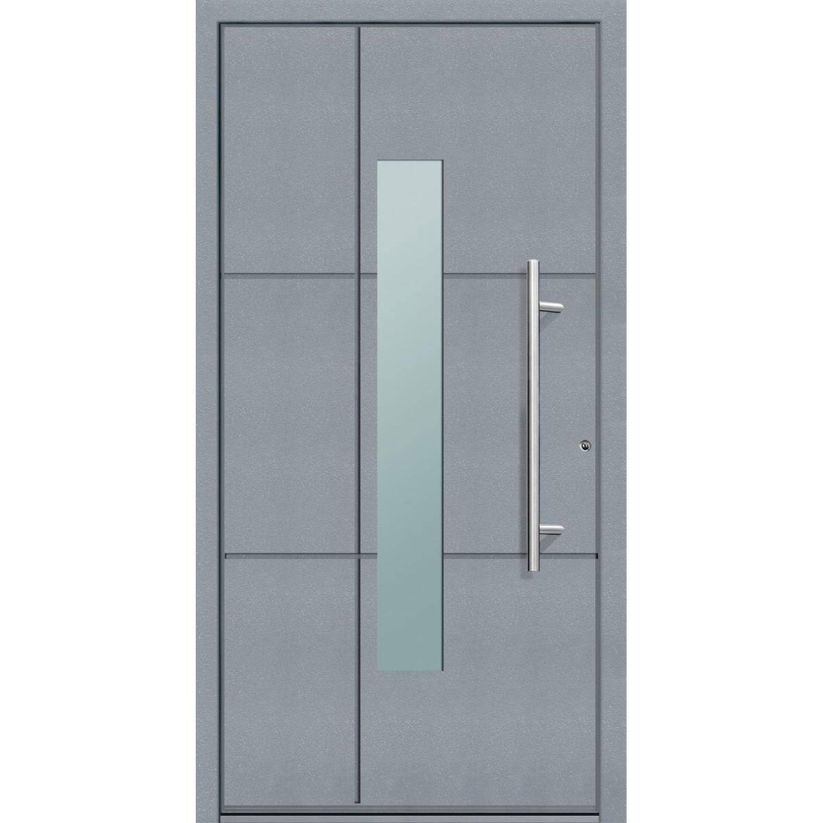 Aluminium Sicherheits-Haustür Parma Superior 60 mm grau 110 x 210 cm Anschlag rechts inkl Griffset