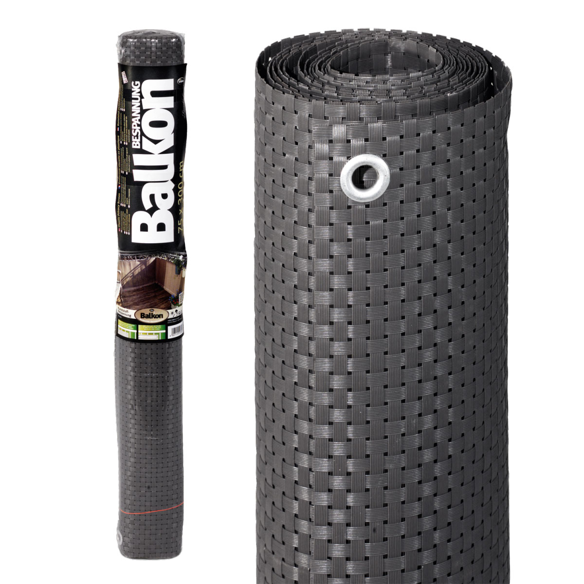 Videx Balkonbespannung Titangrau 75 cm