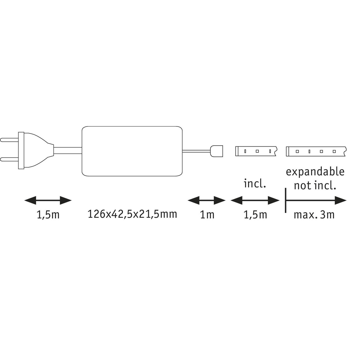 Paulmann  Basisset MaxLED 500 20 Watt 1,5 m warmweiß beschichtet Bild 8
