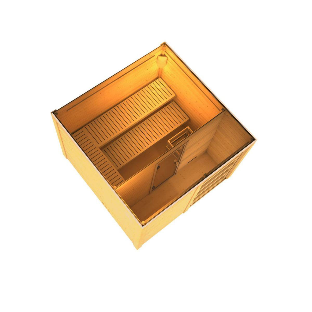 Karibu Saunahaus Cuben 38 mm Ofen 9kW externe St Bild 3