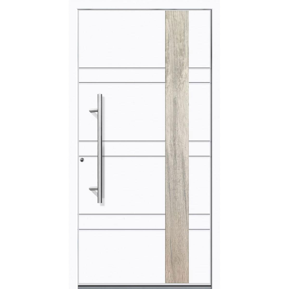 Aluminium Sicherheits-Haustür Monza Superior 60 mm weiß 100 x 210 cm Anschlag links inkl Griffset Bild 1