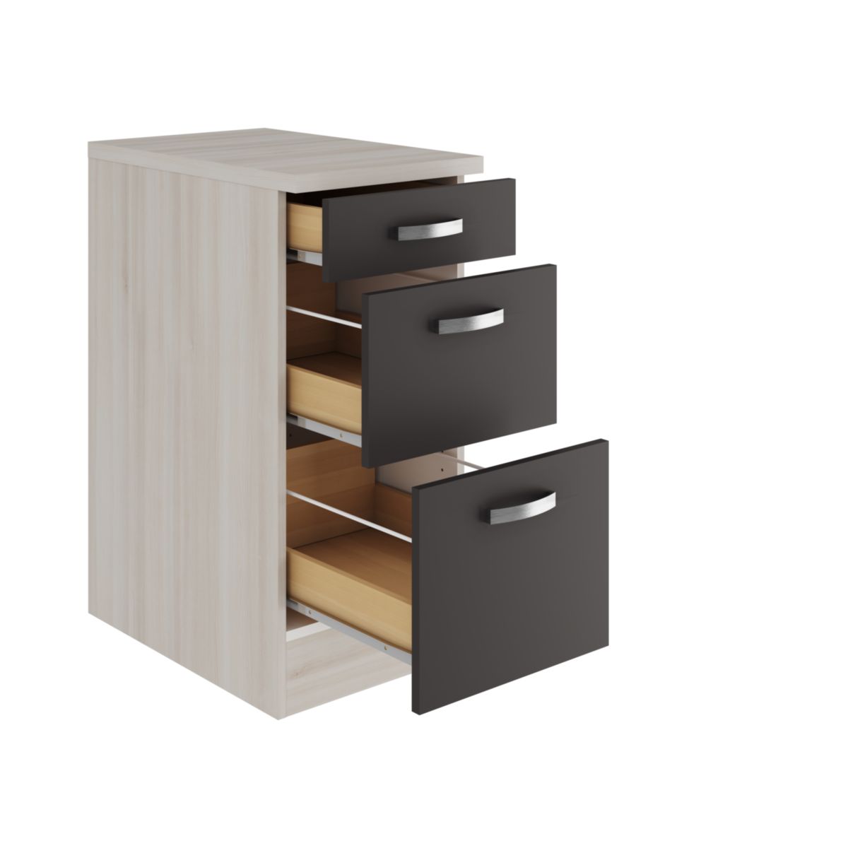 optifit Küchenunterschrank Faro 220 40 x 84,8 x 60 cm  Anthrazit/Akazie Nachbildung Bild 3