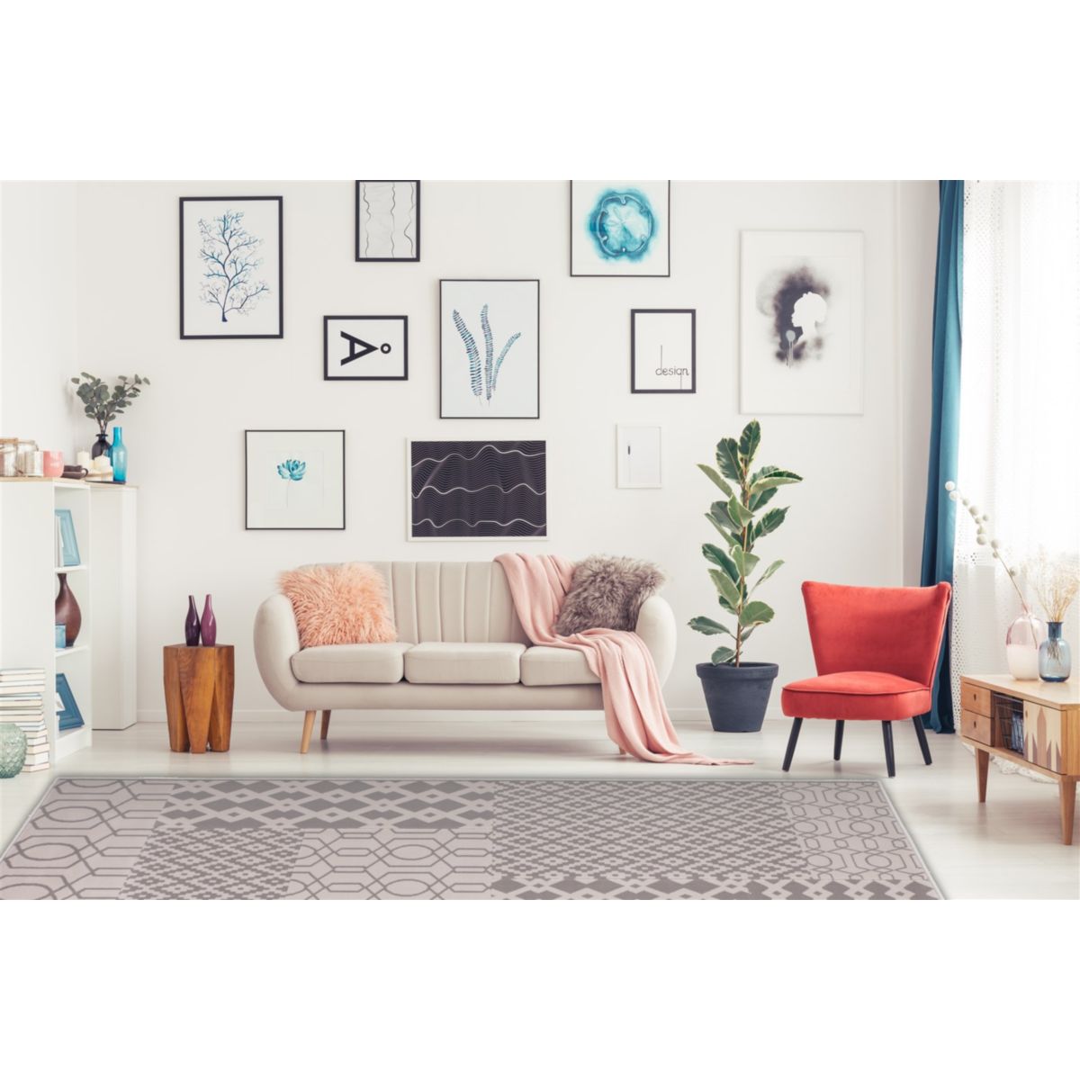 Lina 325 Multi / Taupe 80cm x 150cm Bild 2