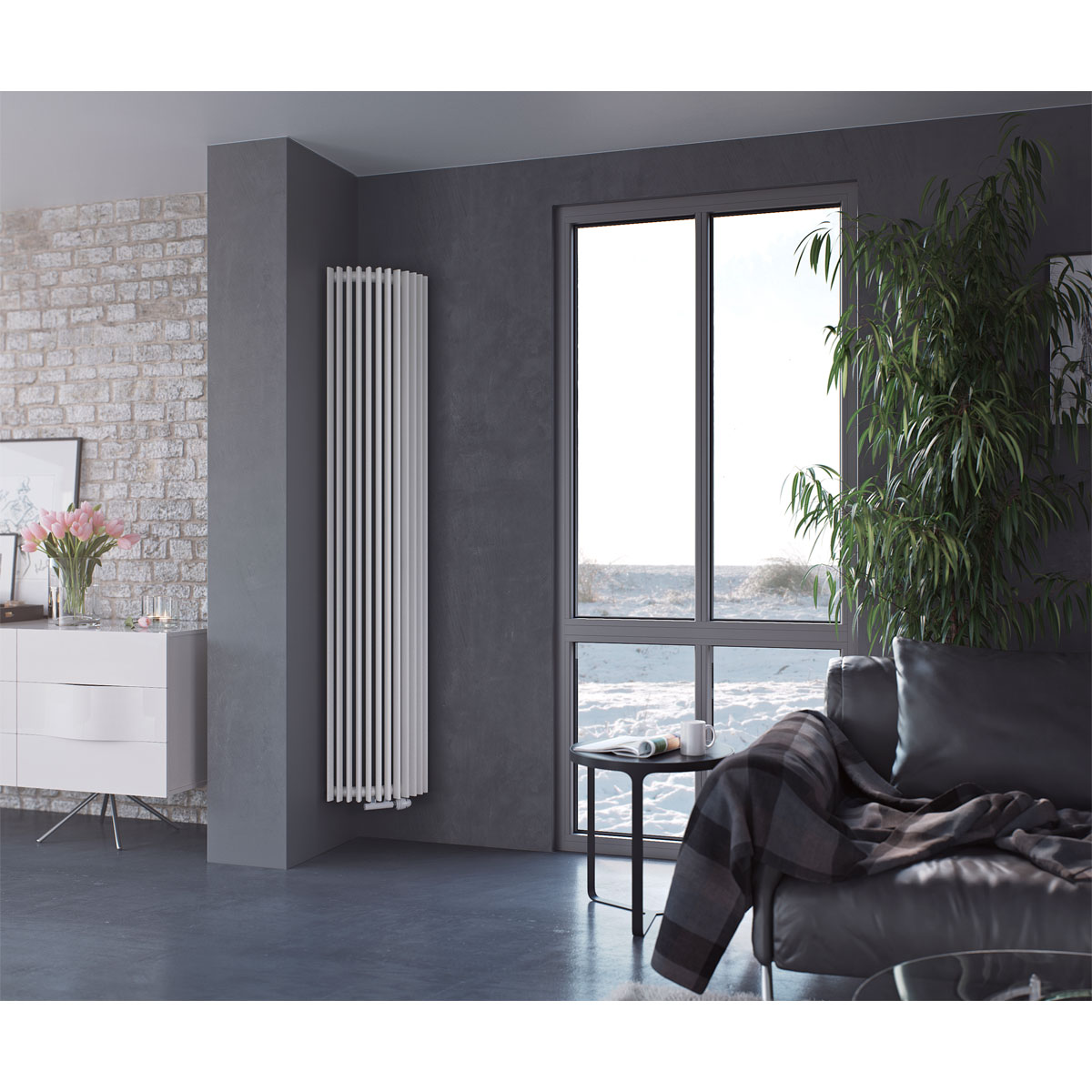 Ximax  Raumheizkörper Triton-E 1800 x 340 mm 850 Watt Mittenanschluss Weiß