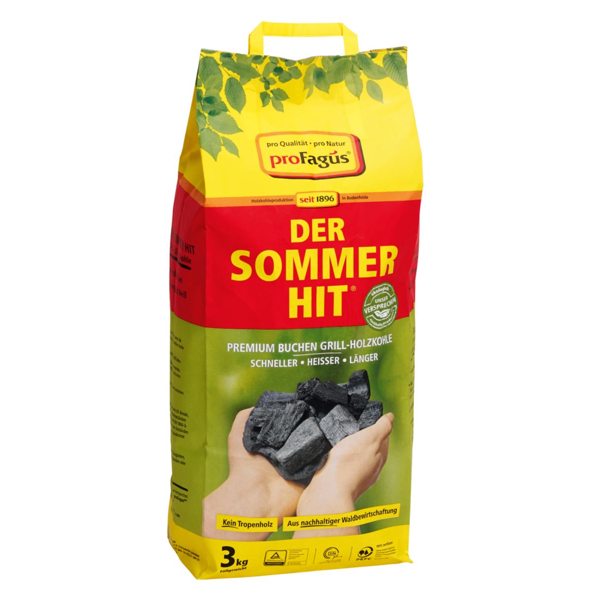 proFagus Holzkohle Der Sommer Hit 3 kg
