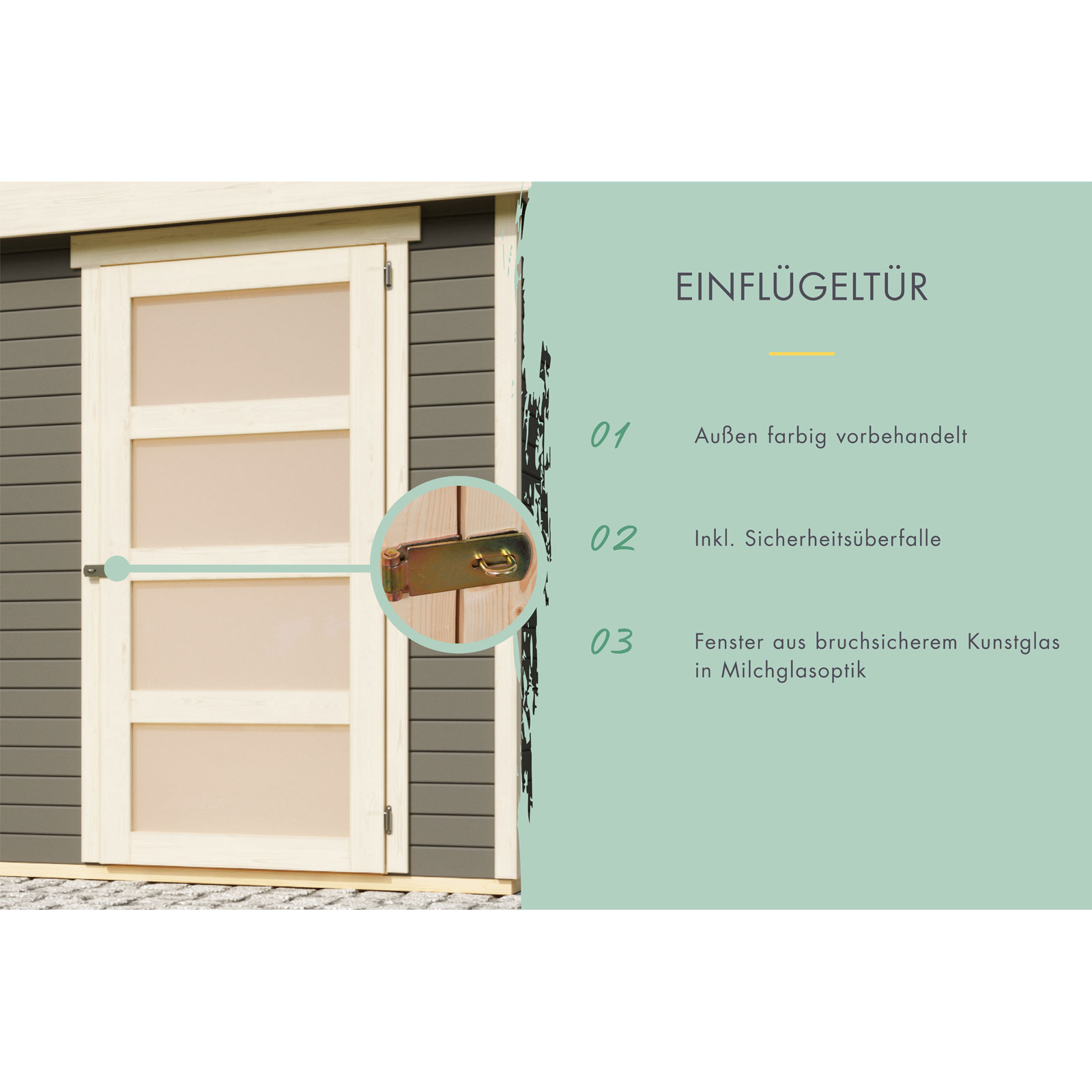 Karibu BBH Schwandorf 5 Set mit Anbau terragrau Bild 6