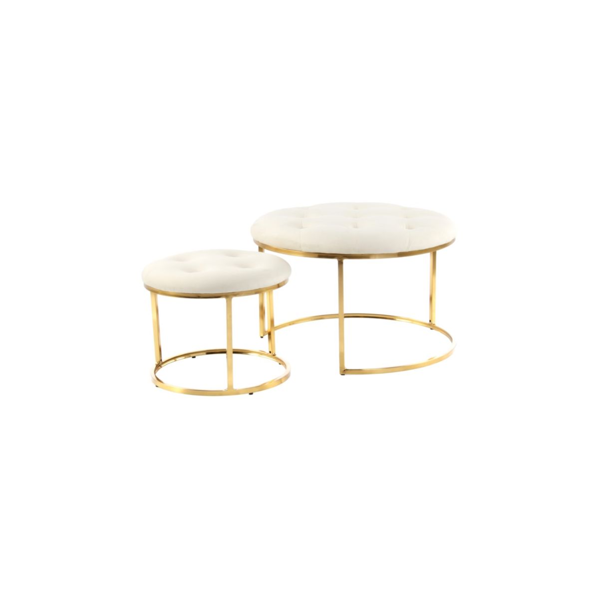 Hocker Becky 825 2er-Set elfenbein gold