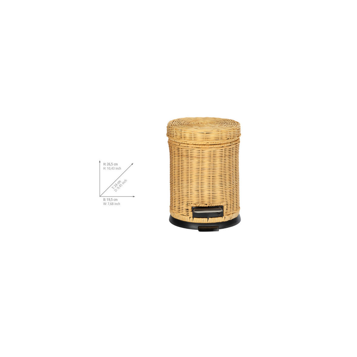 Wenko  Kosmetik Treteimer Manila Rattan 3 L Bild 3