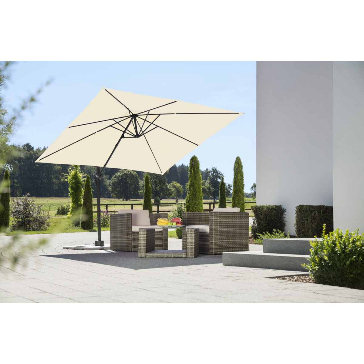 Schneider Schirme Sonnenschirm Rhodos Junior 270 x 270 cm Natur Bild 3