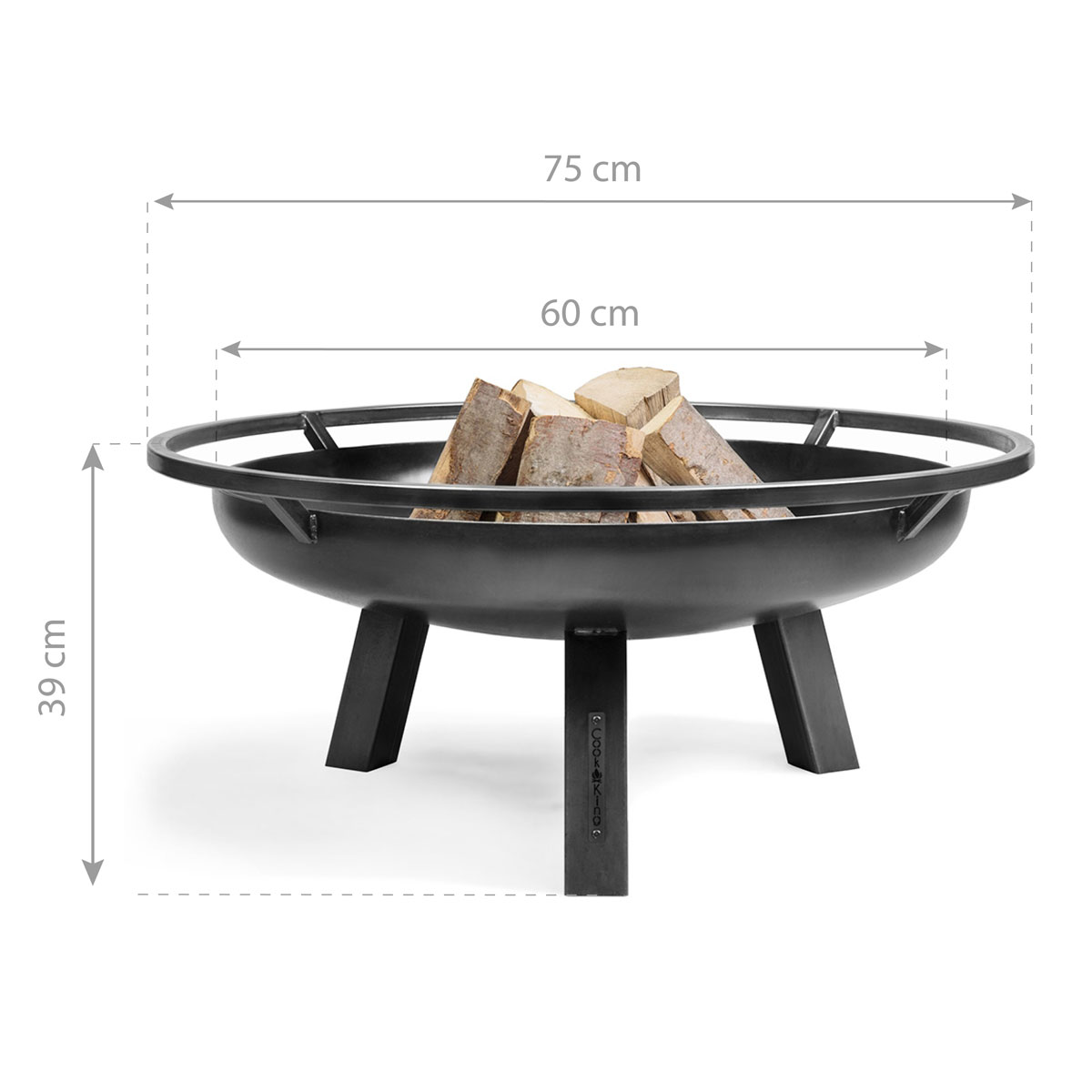 CookKing Feuerschale Porto 60 75x39cm Schwarz Bild 3