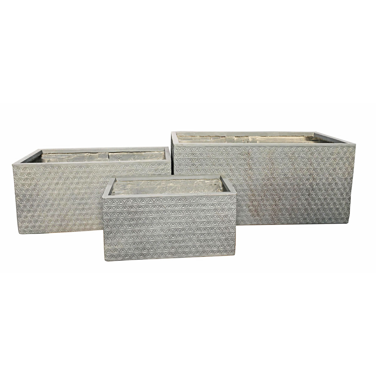 Haveson Blumenkasten Granite Stars 30 x 30 x 59 cm weiß Bild 1