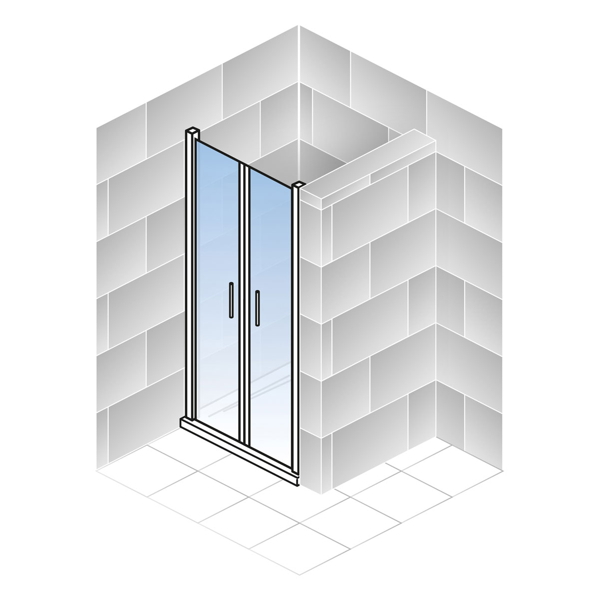 Schulte Pendeltür Alexa Style 2.0 inkl Seitenwand und Duschwanne 90 x 90 cm Bild 5