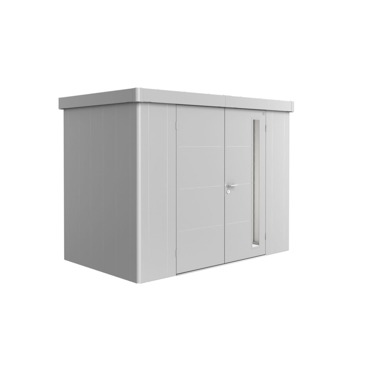 Biohort Gerätehaus Neo 1C Doppeltüre silber-metallic