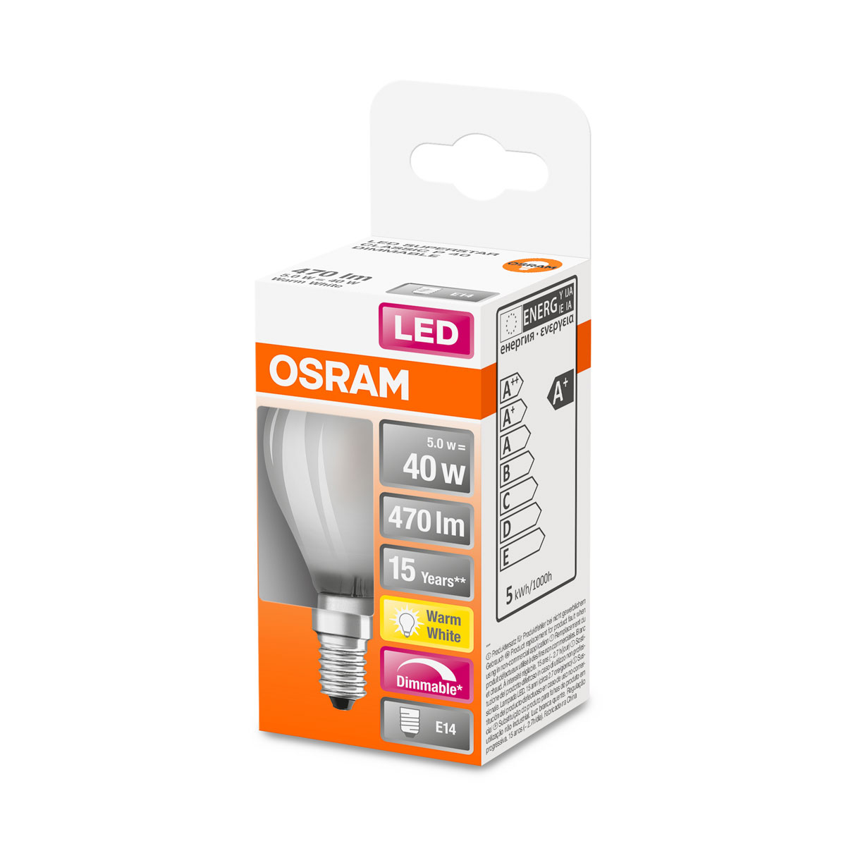Osram LED-Tropfen E14 dimmbar 40W matt Bild 2