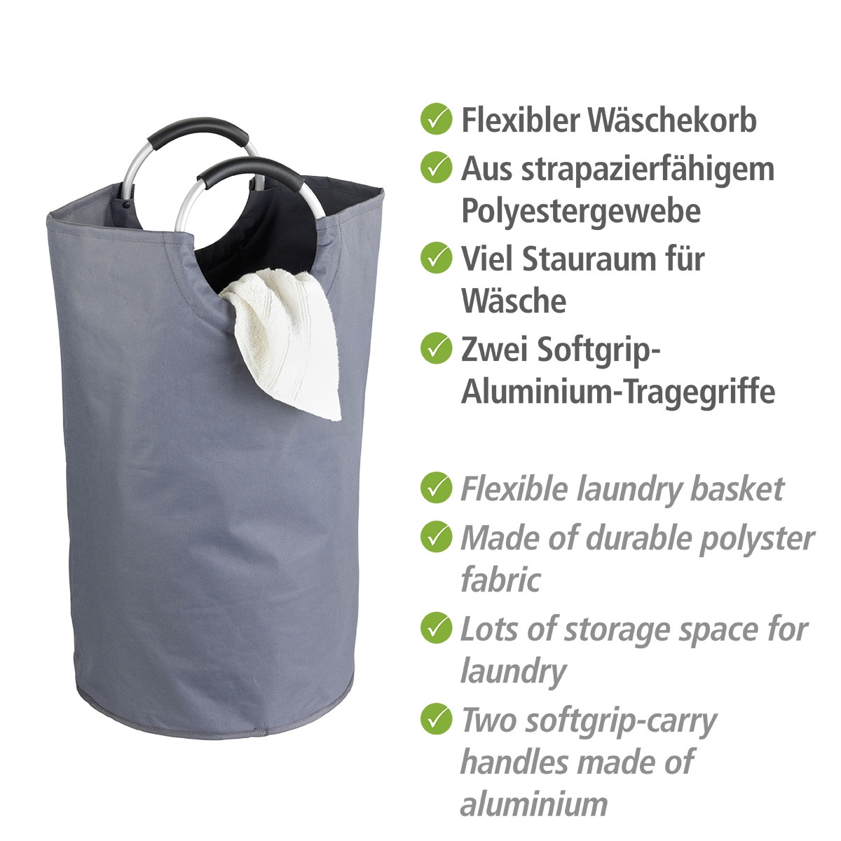 Wenko  Wäschesammler Jumbo Anthrazit Multifunktionstasche 69 l Bild 2