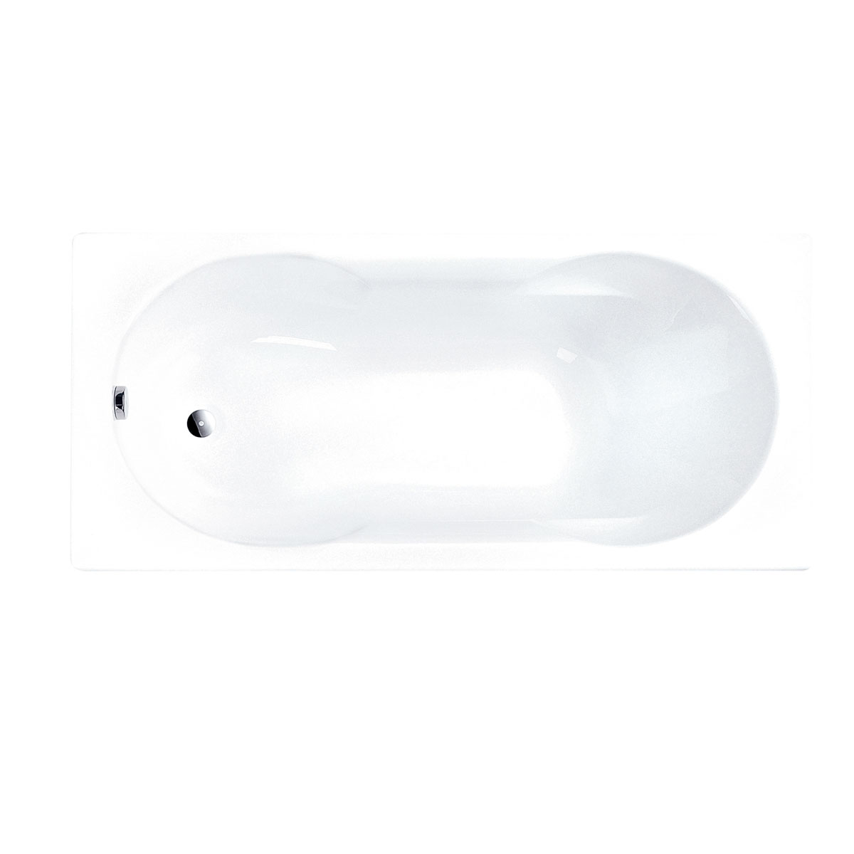 Ottofond Badewanne 170 x 75 cm weiß mit Wannenträger und Ab-/Überlaufgarnitur