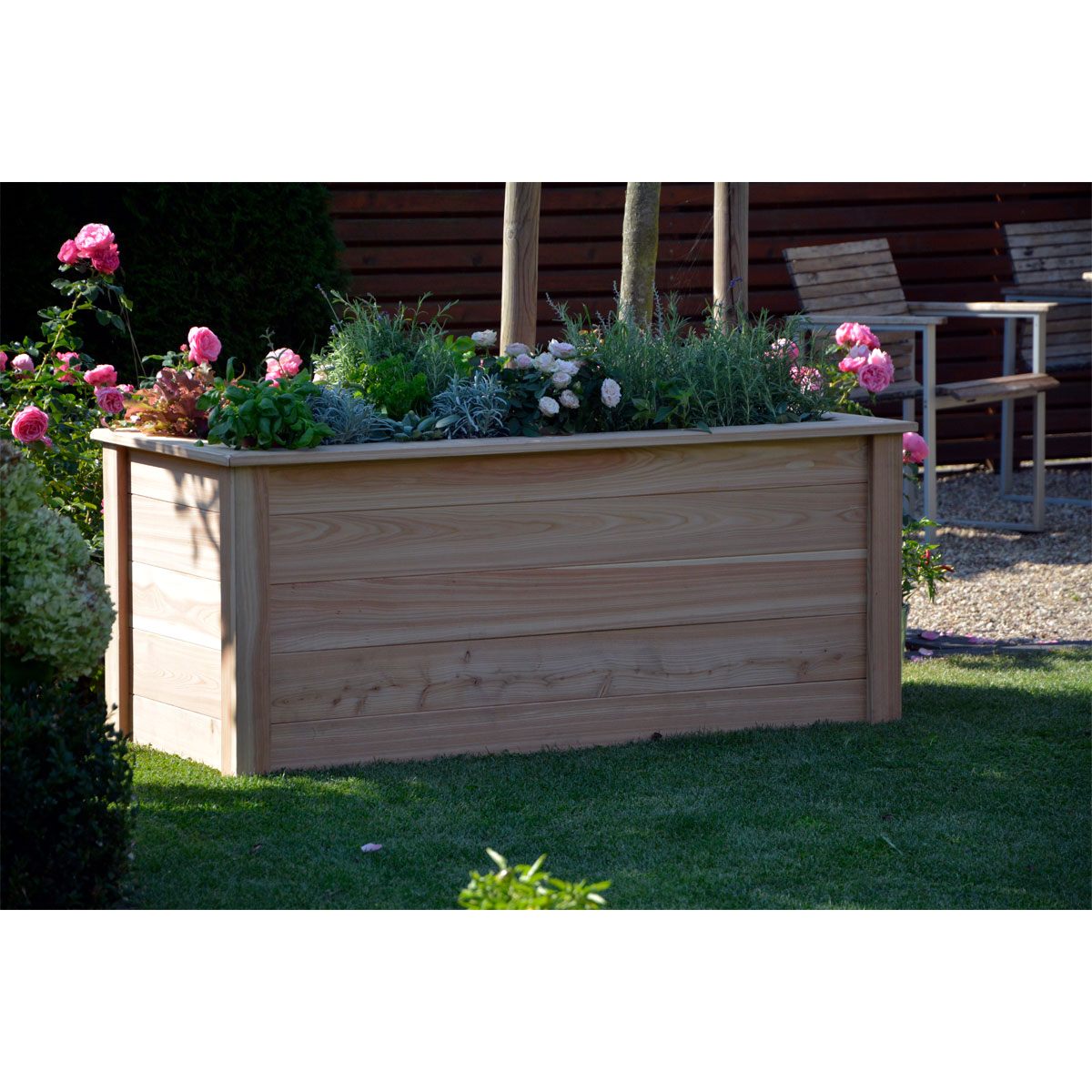 dobar Großes Hochbeet 150 x 65 x 60 cm beige Bild 9