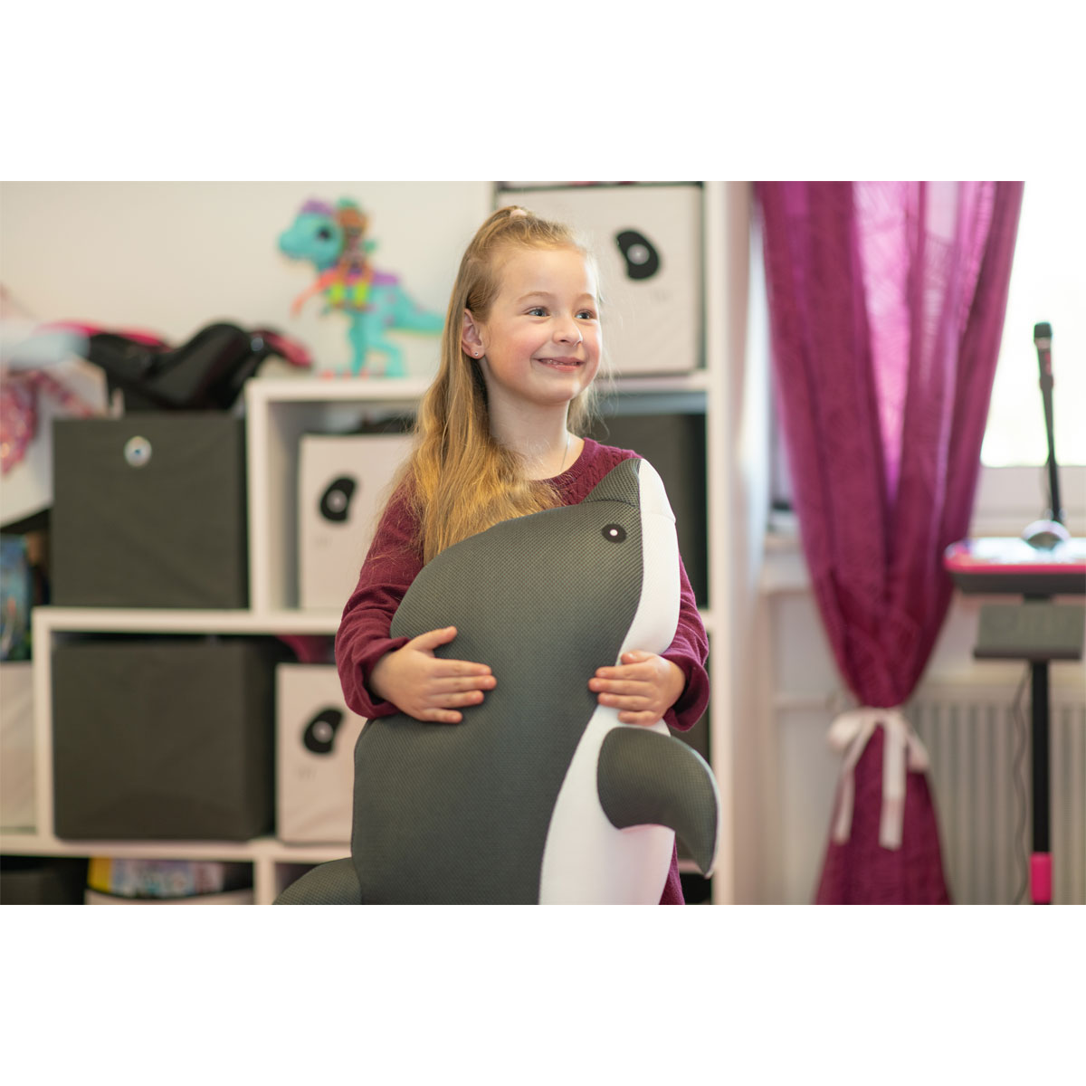 Westmann Sitzsack & Schwimmtier Delfin 102x40x36cm Dunkelgrau Bild 6