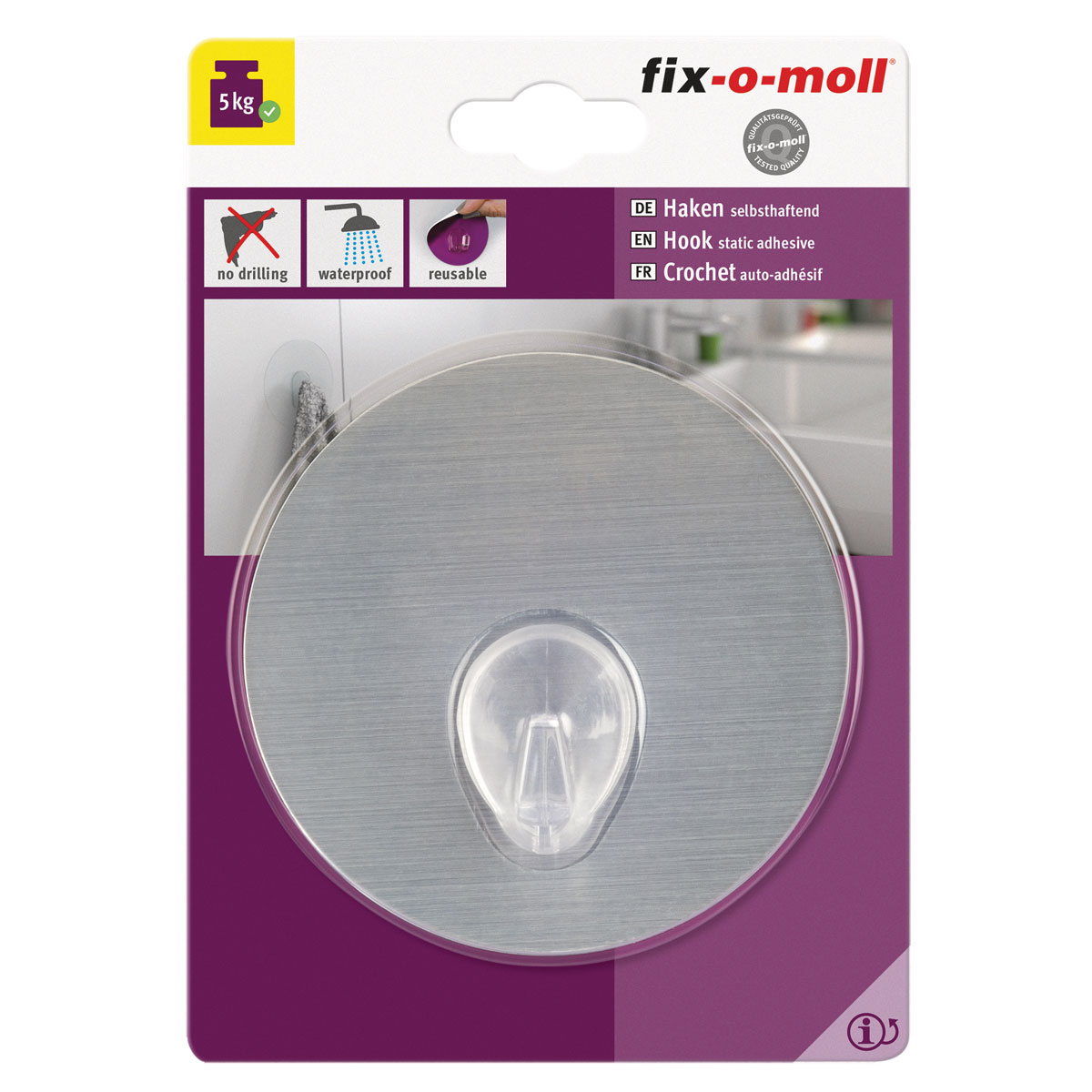 Suki Haken selbsthaftend 10 cm grau Bild 2