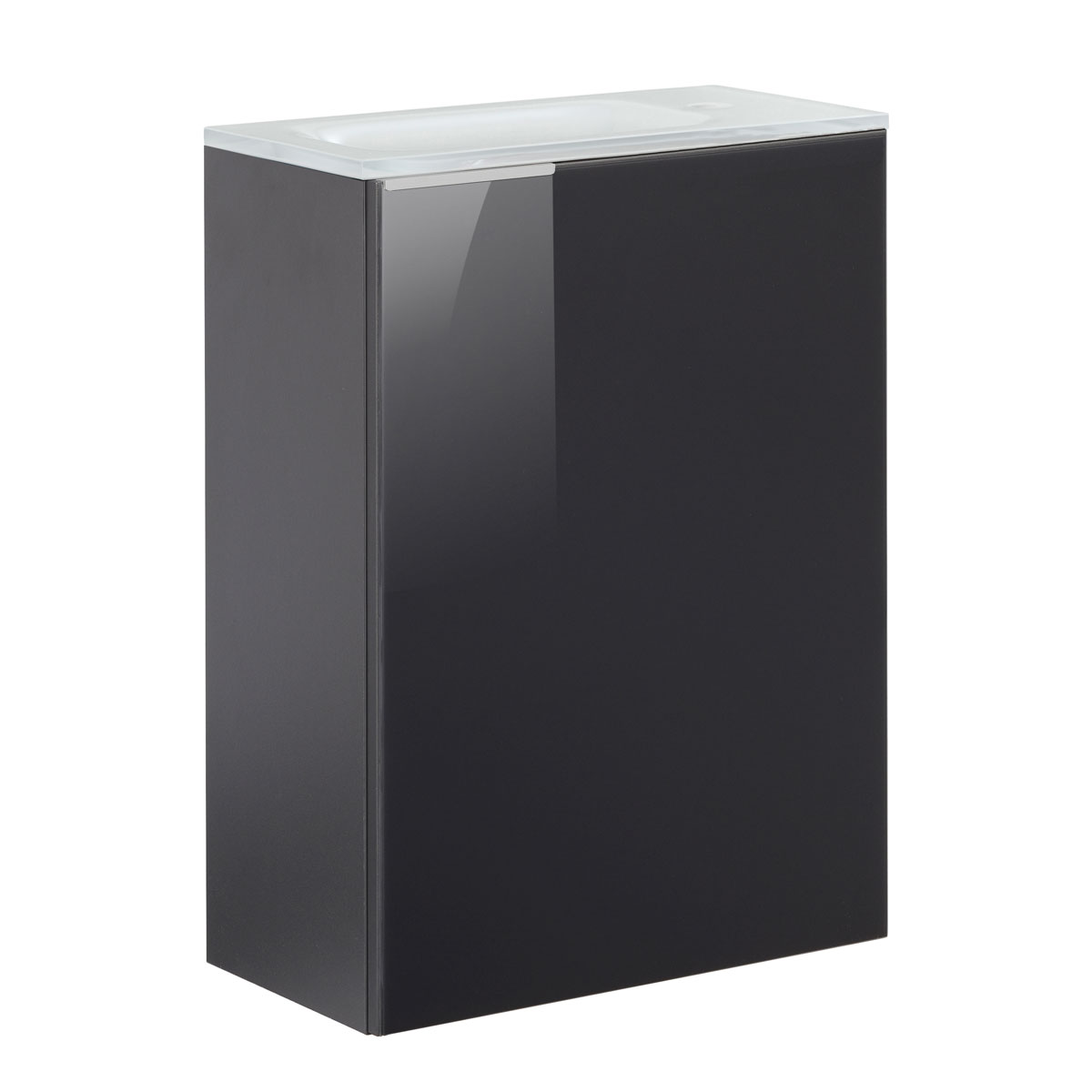 Fackelmann  Gäste-WC Waschtischunterschrank rechts SBC 440 x 600 x 243 mm anthrazit/lackiertes Glas Anthrazit Bild 2