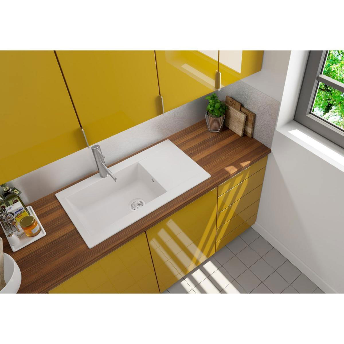 Respekta Mineralite Einbauspüle Denver 86 x 50 cm weiß Bild 2