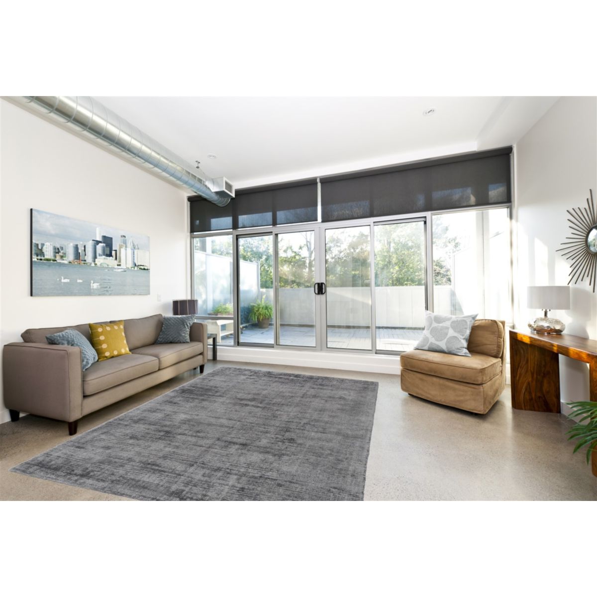 Kurzflorteppich „Luxury 110“ Grau/Anthrazit, 80x150cm Bild 5